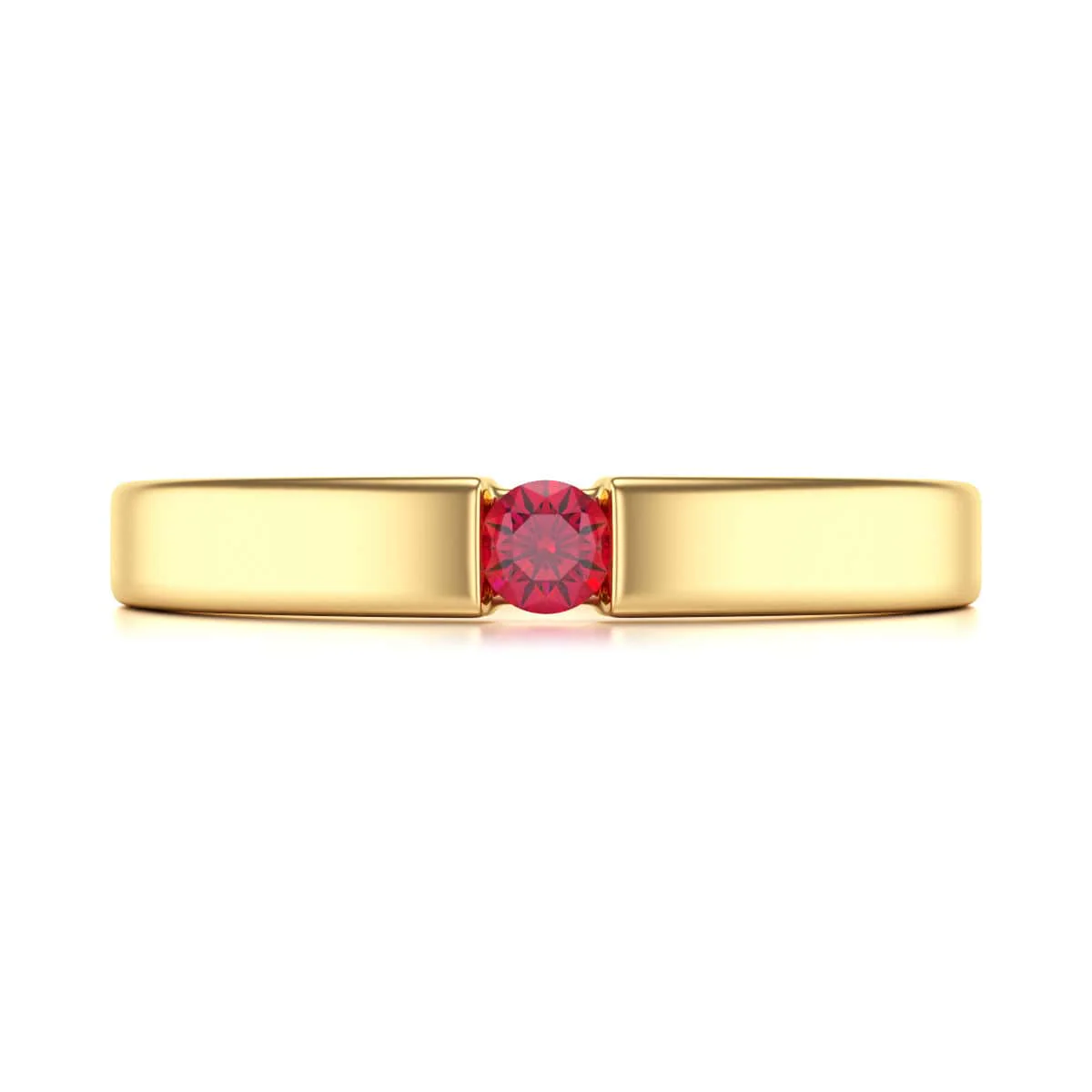 Round Shape Ruby Engagement Ring in 18ct Gold and Platinum - Image 3