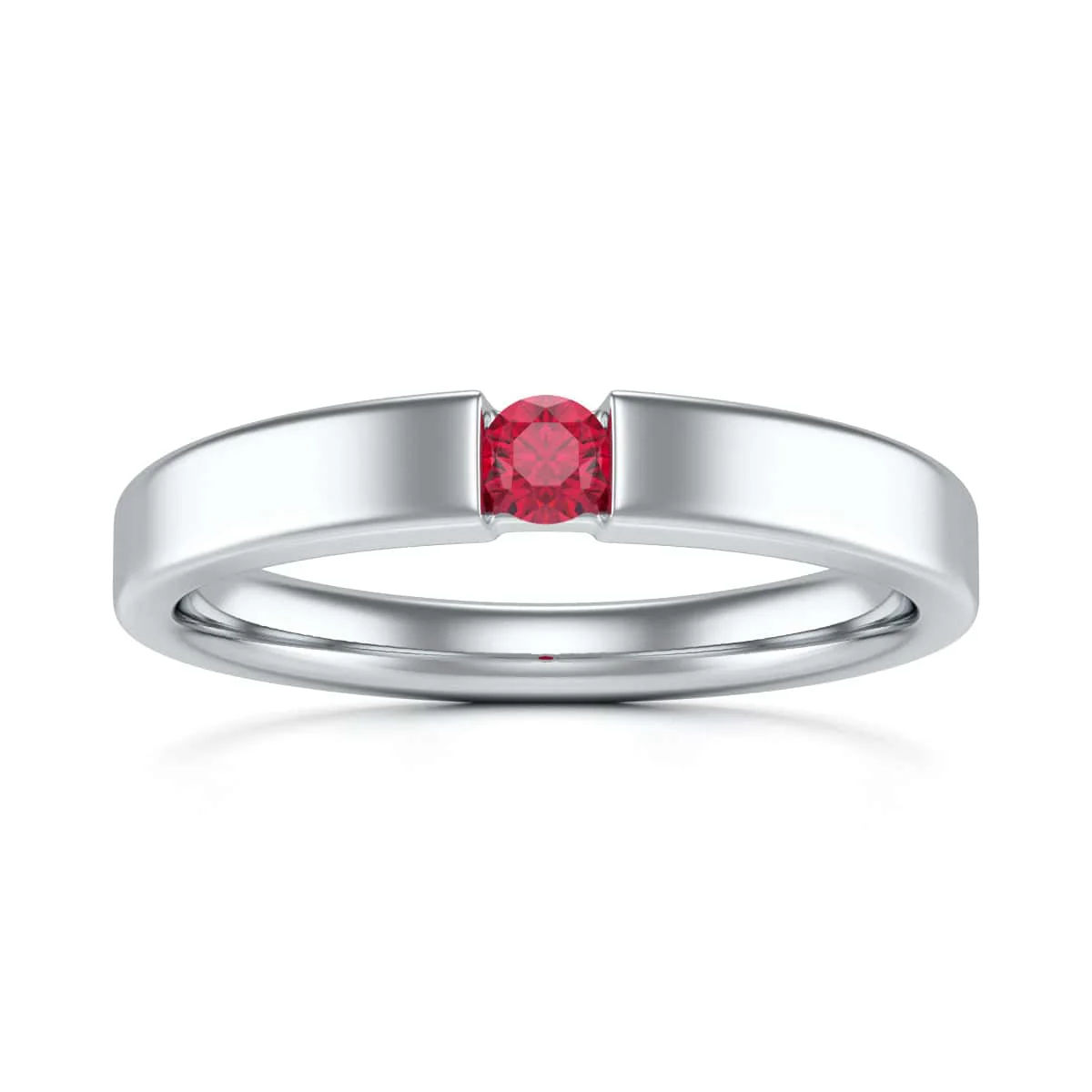Round Shape Ruby Engagement Ring in 18ct Gold and Platinum - Image 5