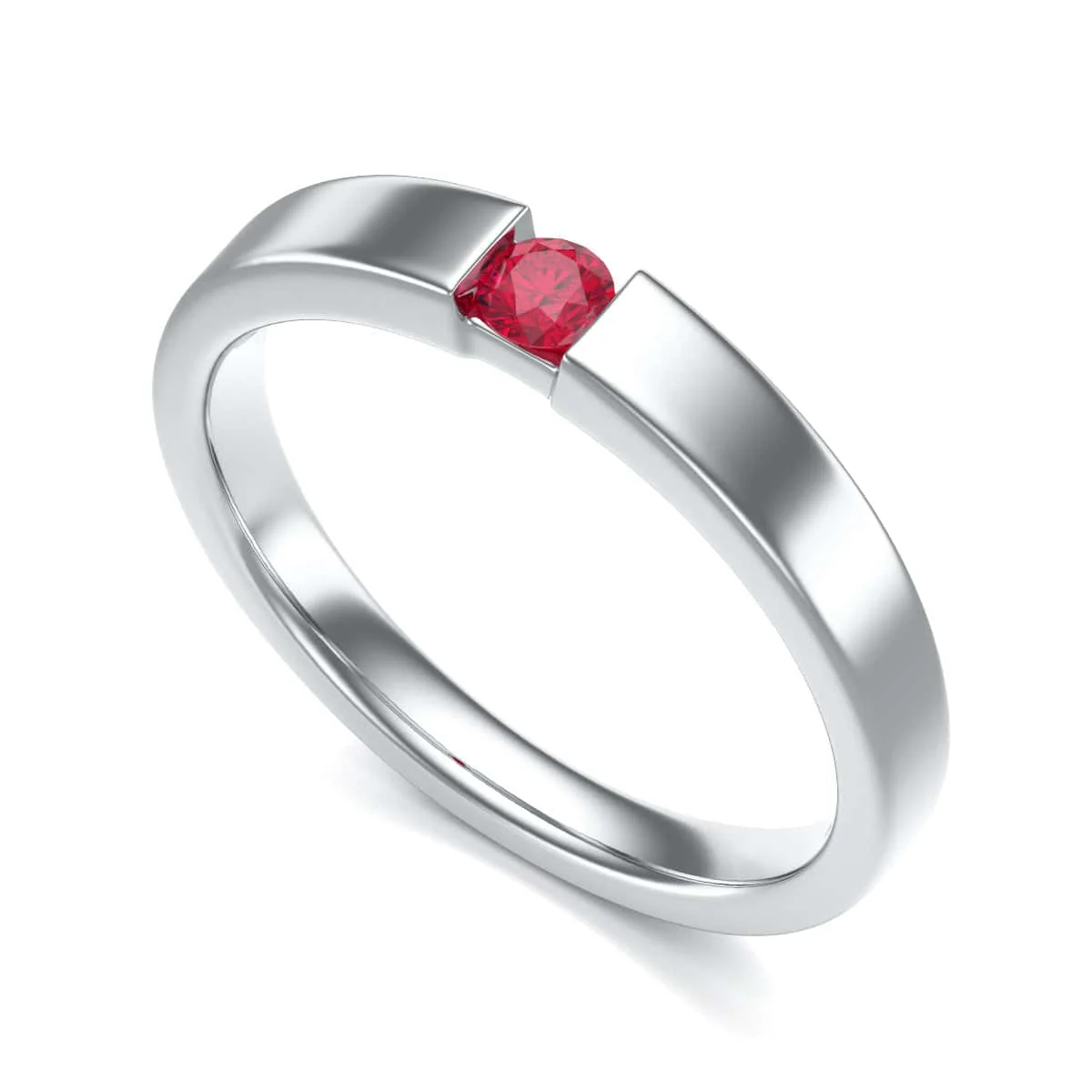 Round Shape Ruby Engagement Ring in 18ct Gold and Platinum - Image 6