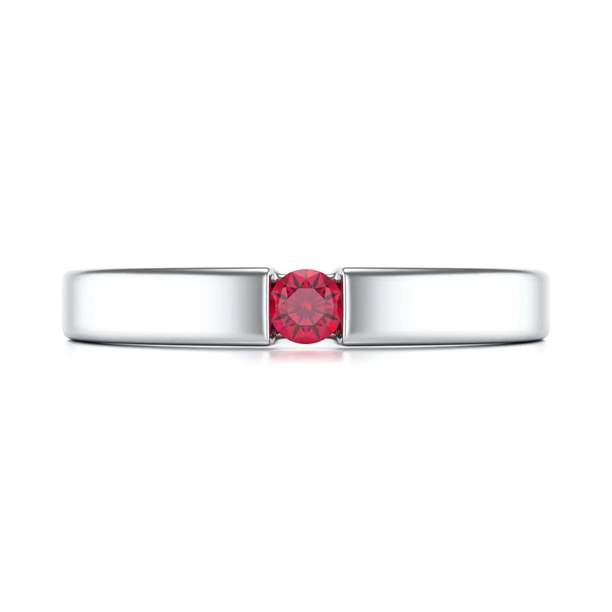 Round Shape Ruby Engagement Ring in 18ct Gold and Platinum - Image 7