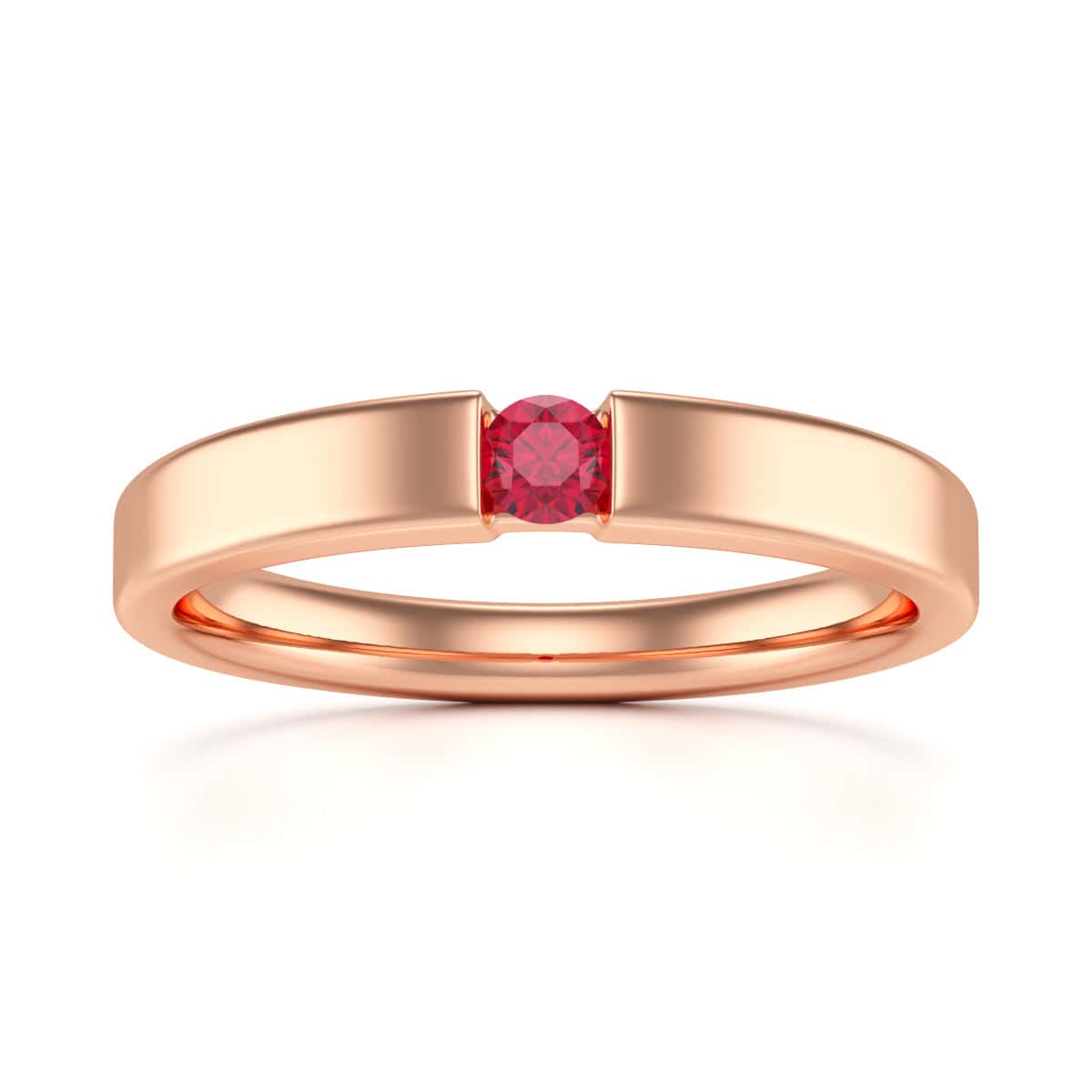Round Shape Ruby Engagement Ring in 18ct Gold and Platinum - Image 9