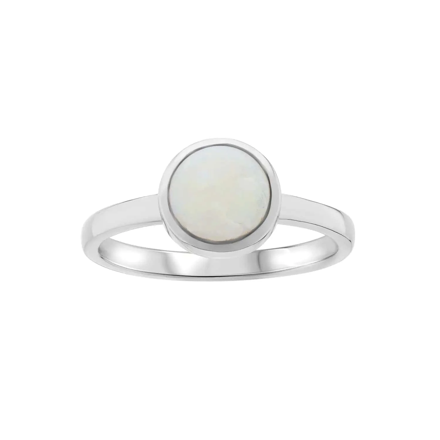 Gold Opal Rubover Stacking Ring - Image 3