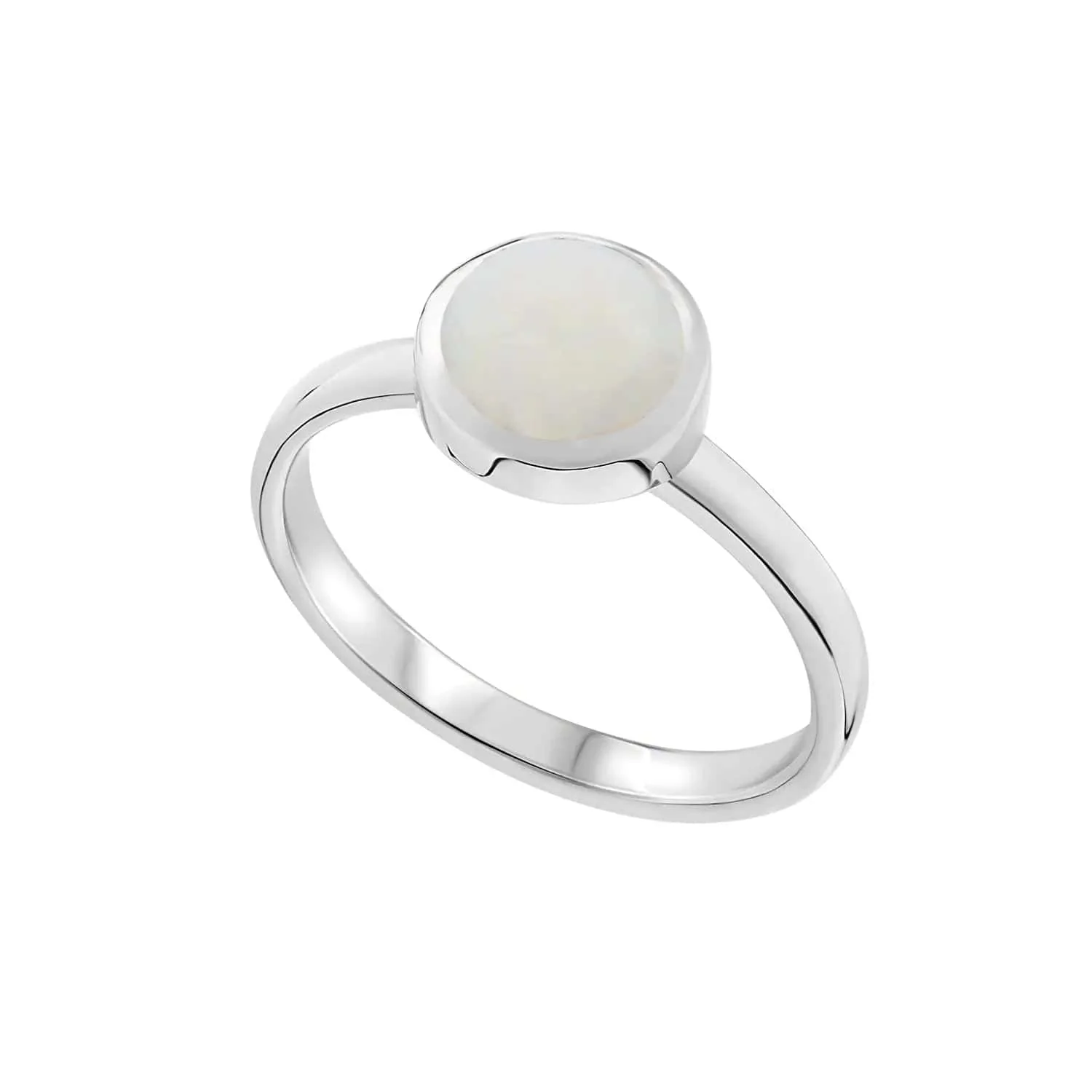 Gold Opal Rubover Stacking Ring - Image 4