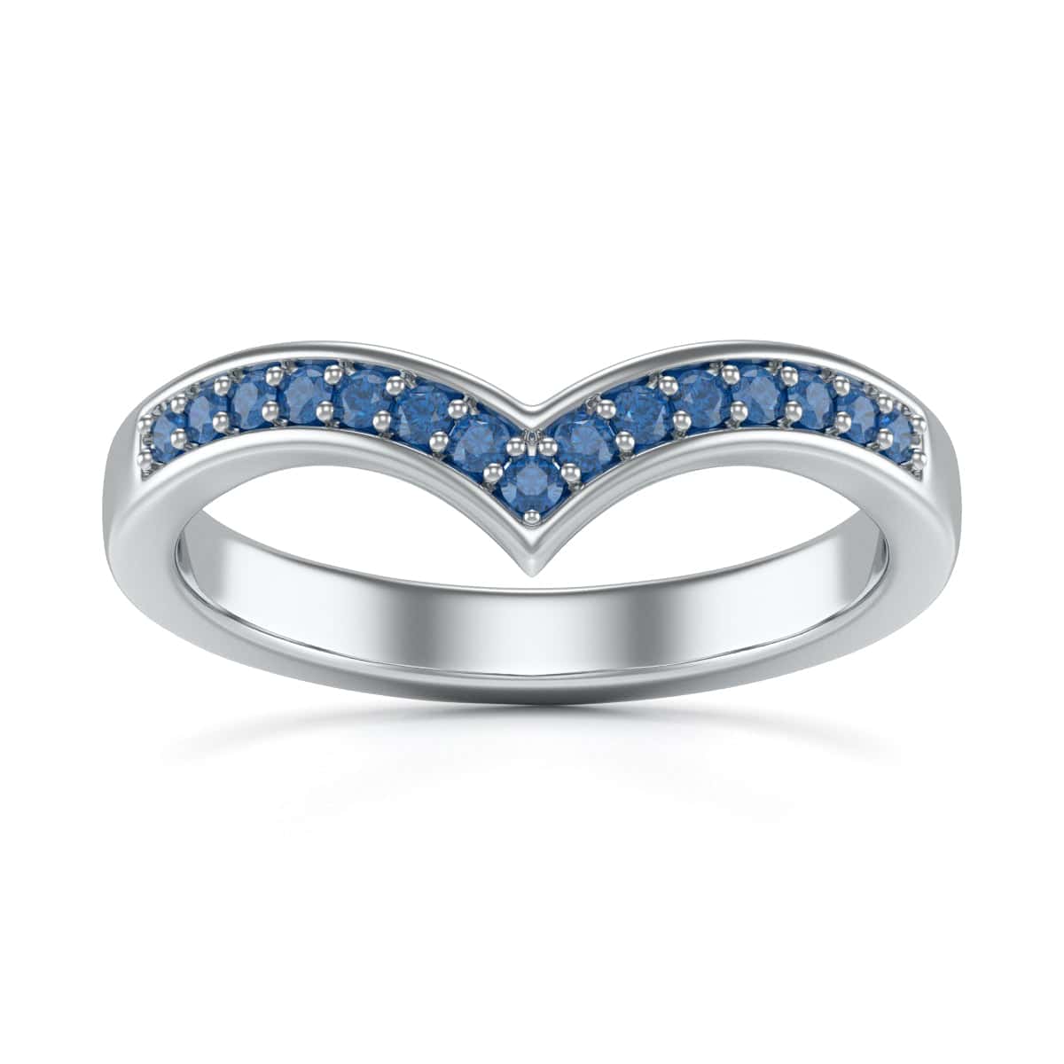 Blue Sapphire Wishbone Ring - Image 10
