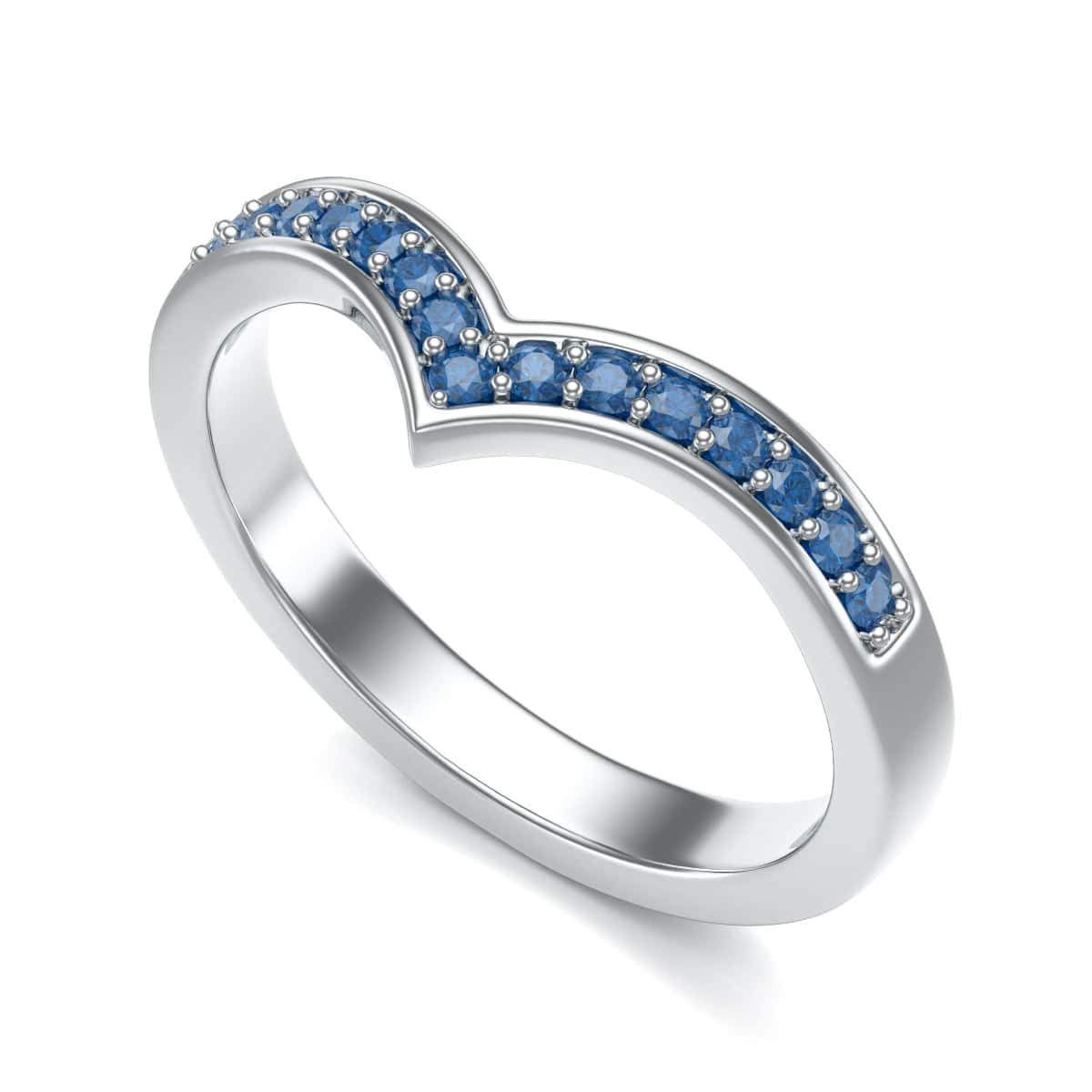 Blue Sapphire Wishbone Ring - Image 11