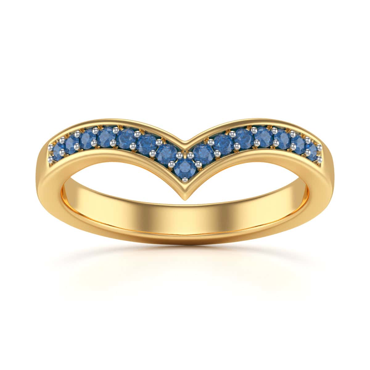 Blue Sapphire Wishbone Ring - Image 3