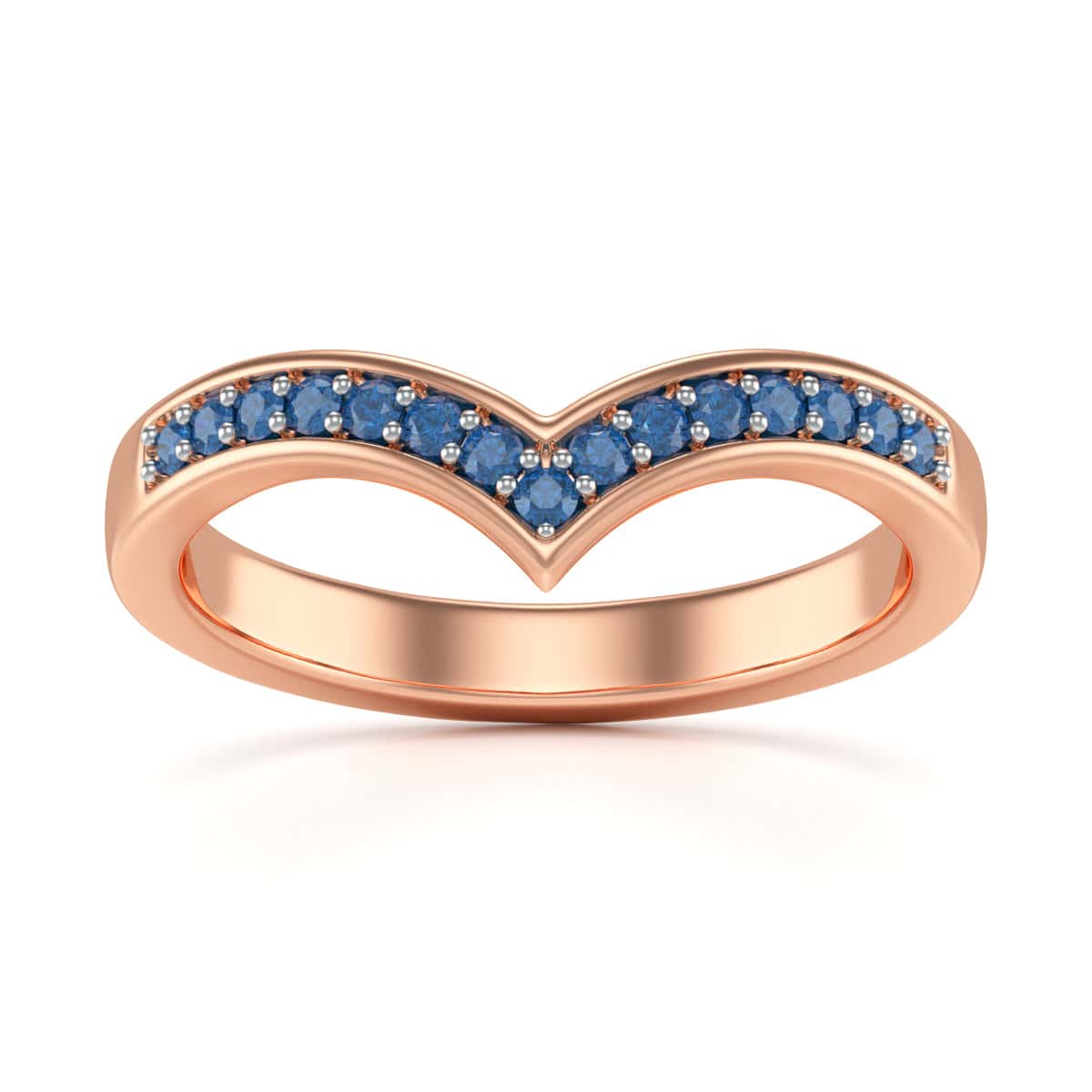 Blue Sapphire Wishbone Ring - Image 5