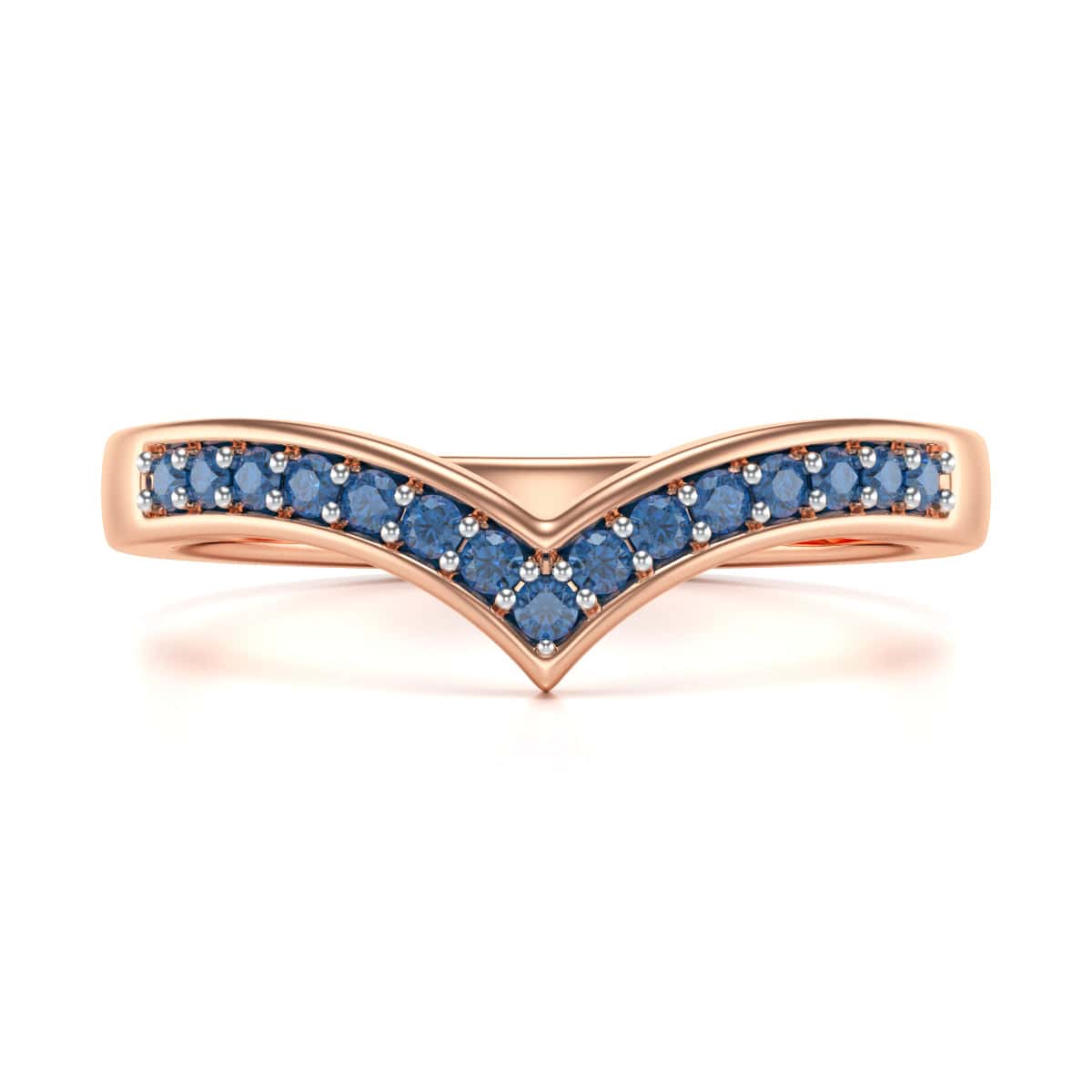 Blue Sapphire Wishbone Ring - Image 6