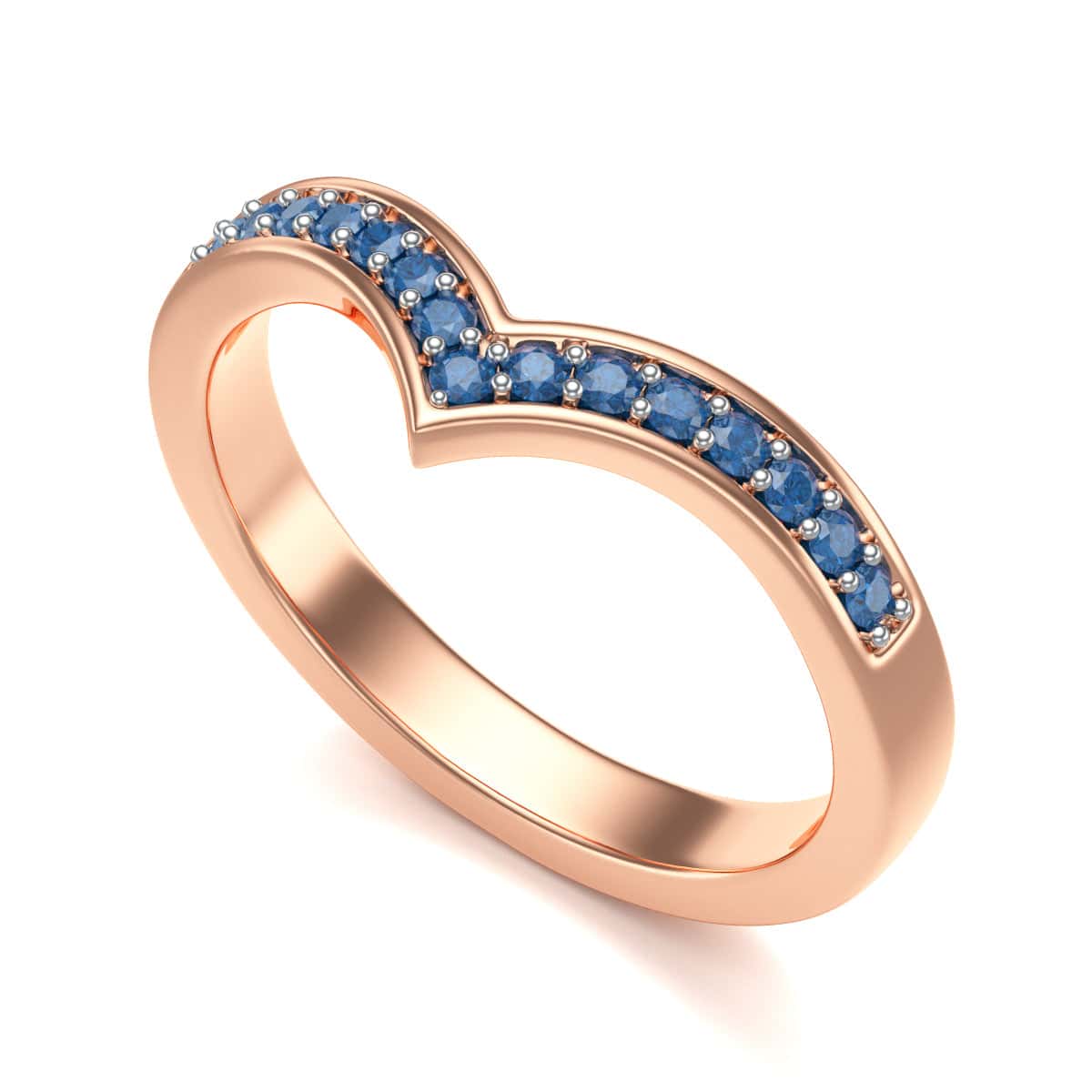 Blue Sapphire Wishbone Ring - Image 7