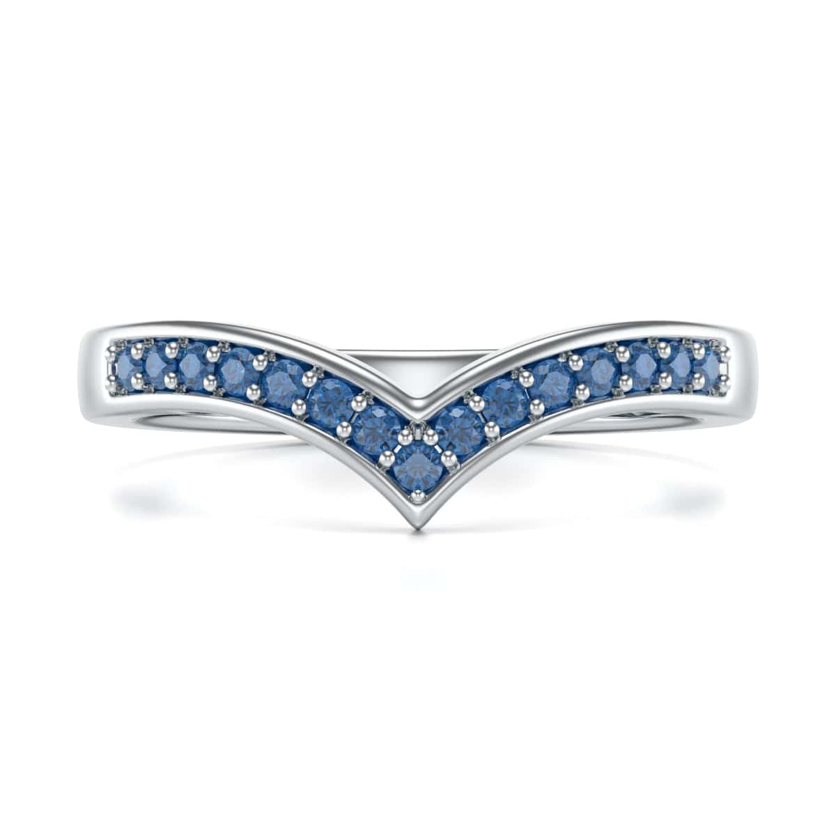 Blue Sapphire Wishbone Ring - Image 9