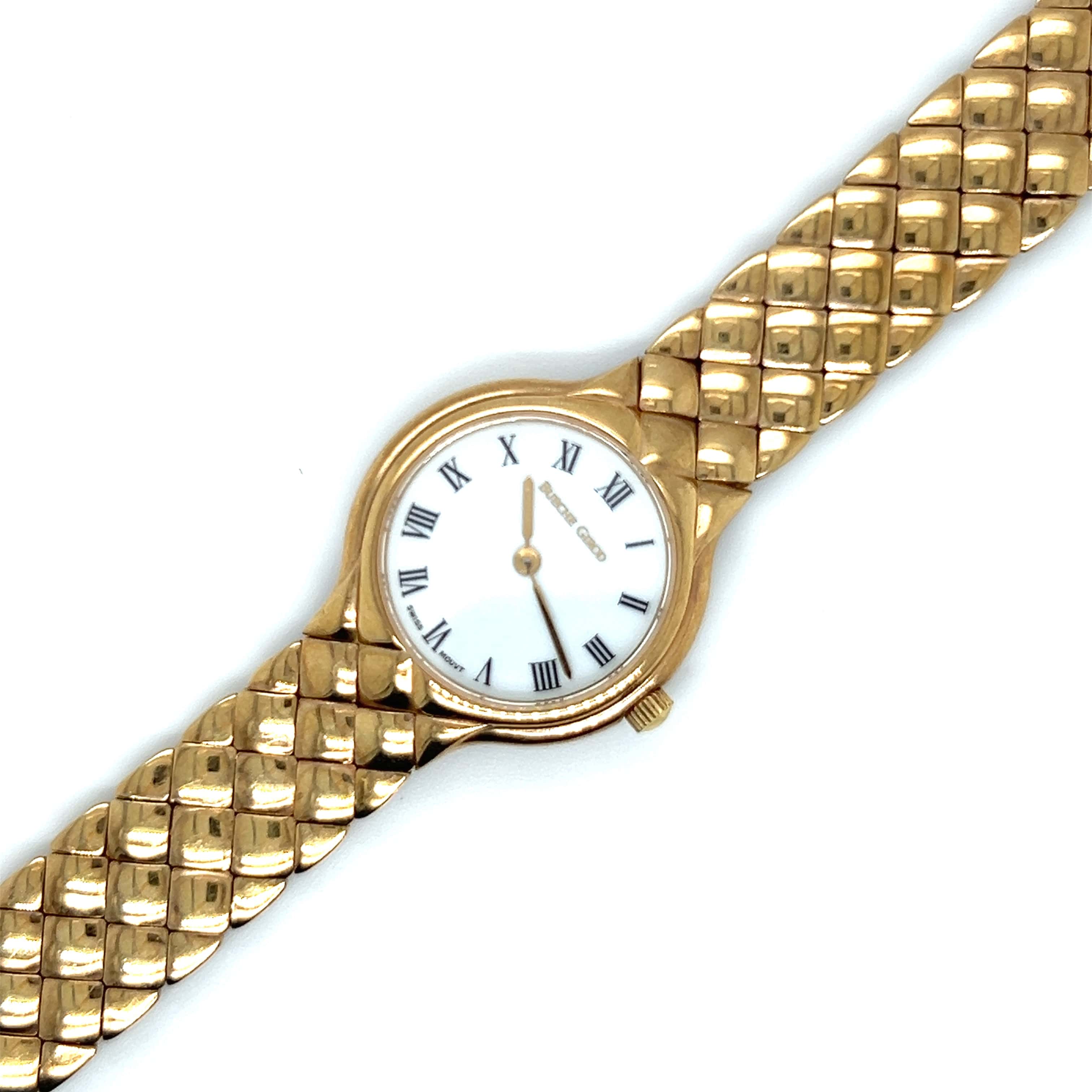 Bueche Girod 9ct Gold Ladies Wrist Watch with Gold Bracelet - Image 3