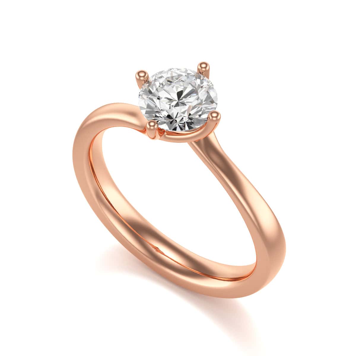 Diamond Engagement Ring- Round Four Claw Twist - Image 10