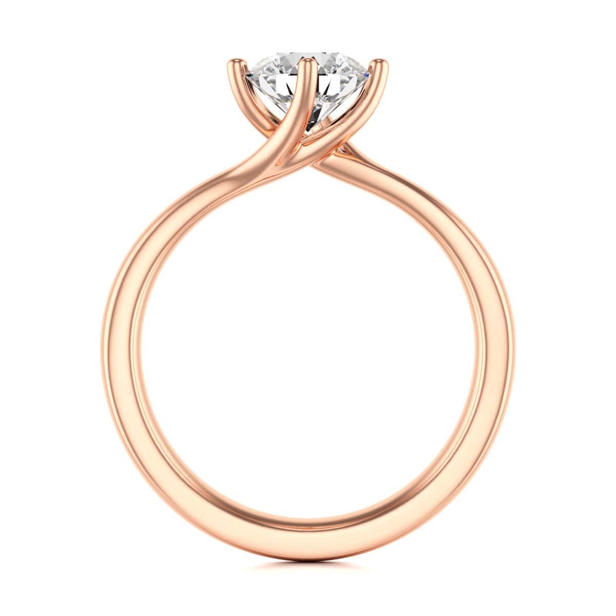 Diamond Engagement Ring- Round Four Claw Twist - Image 12