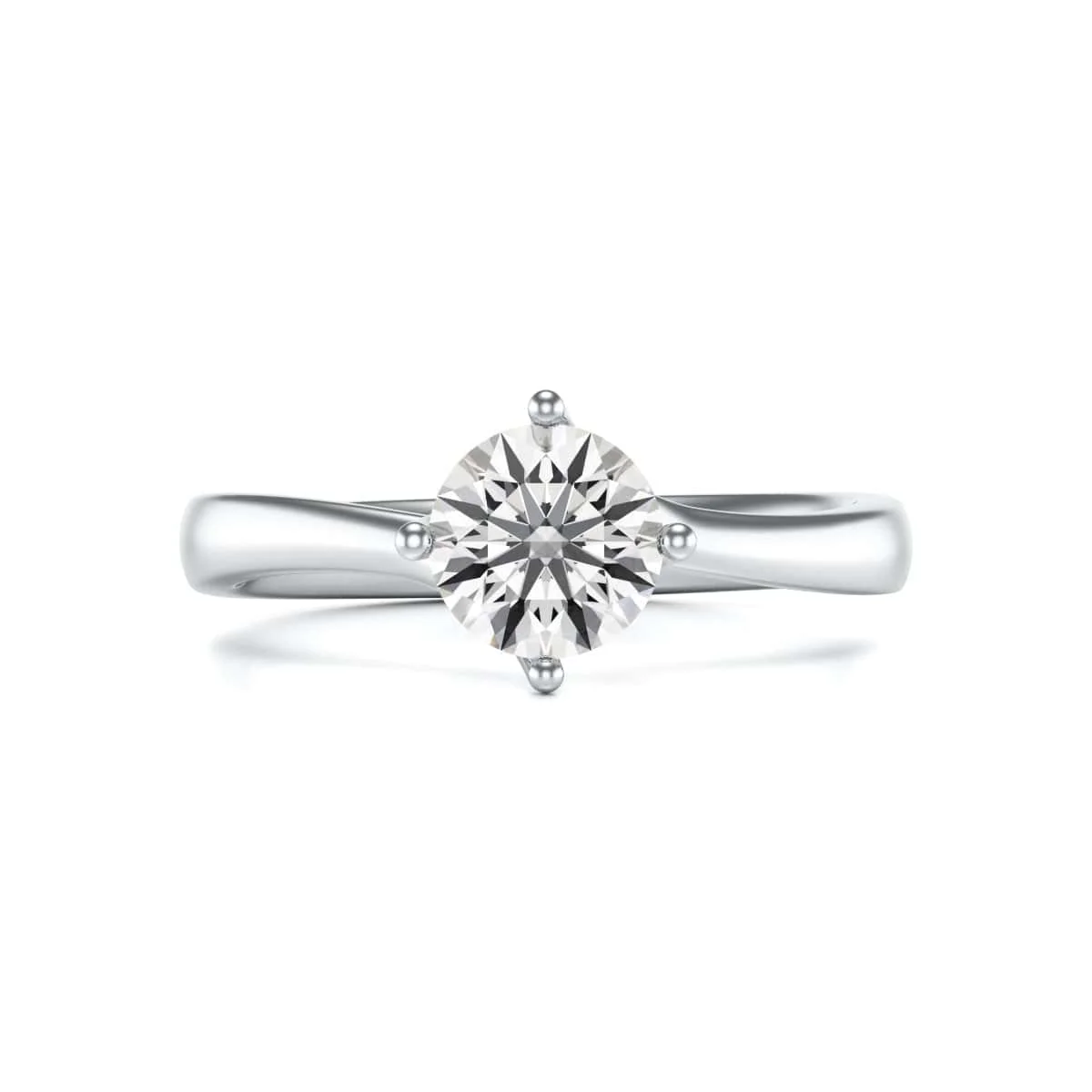 Diamond Engagement Ring- Round Four Claw Twist - Image 3