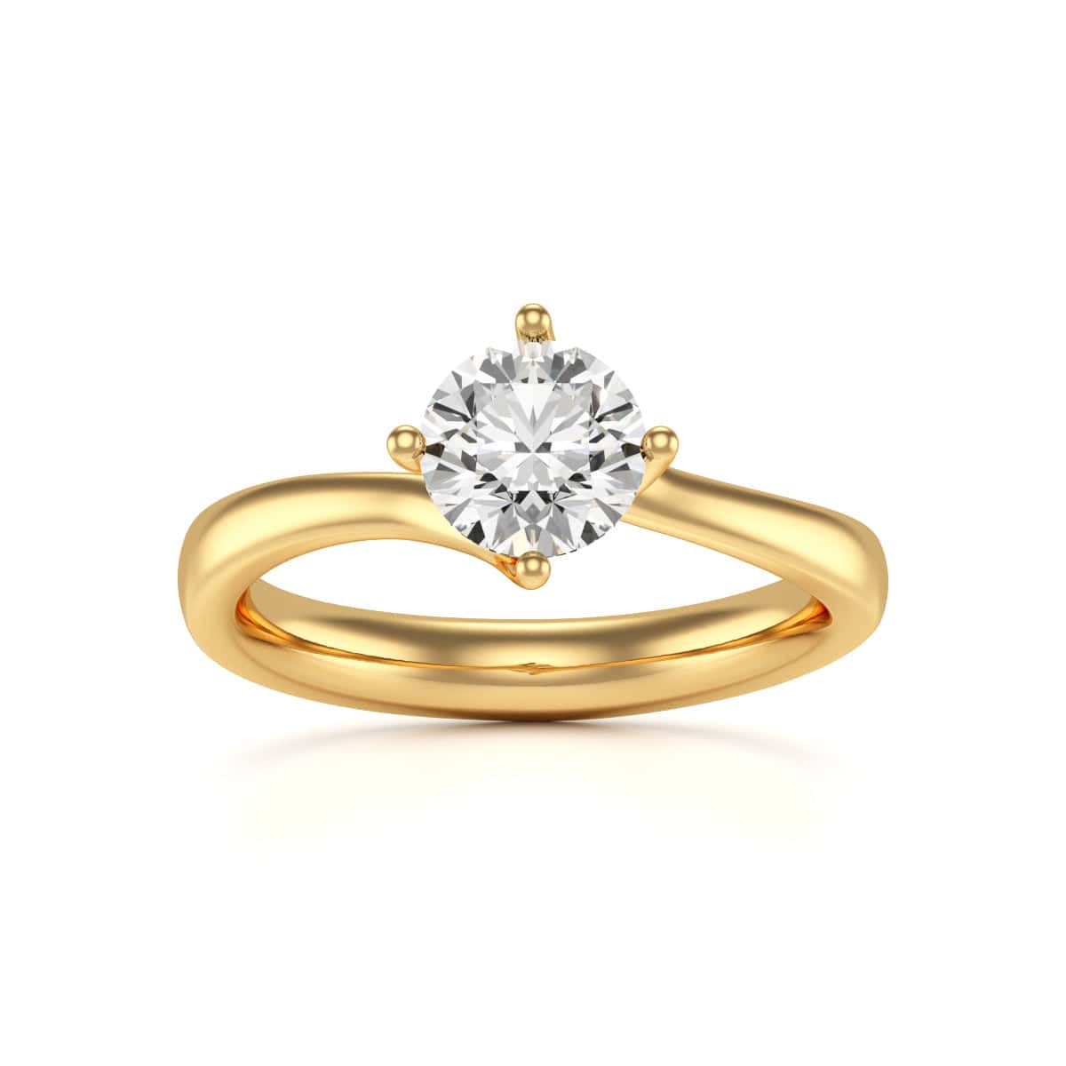 Diamond Engagement Ring- Round Four Claw Twist - Image 5