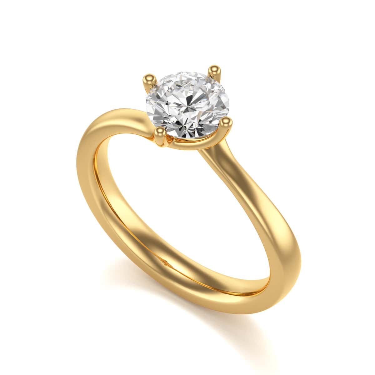 Diamond Engagement Ring- Round Four Claw Twist - Image 6
