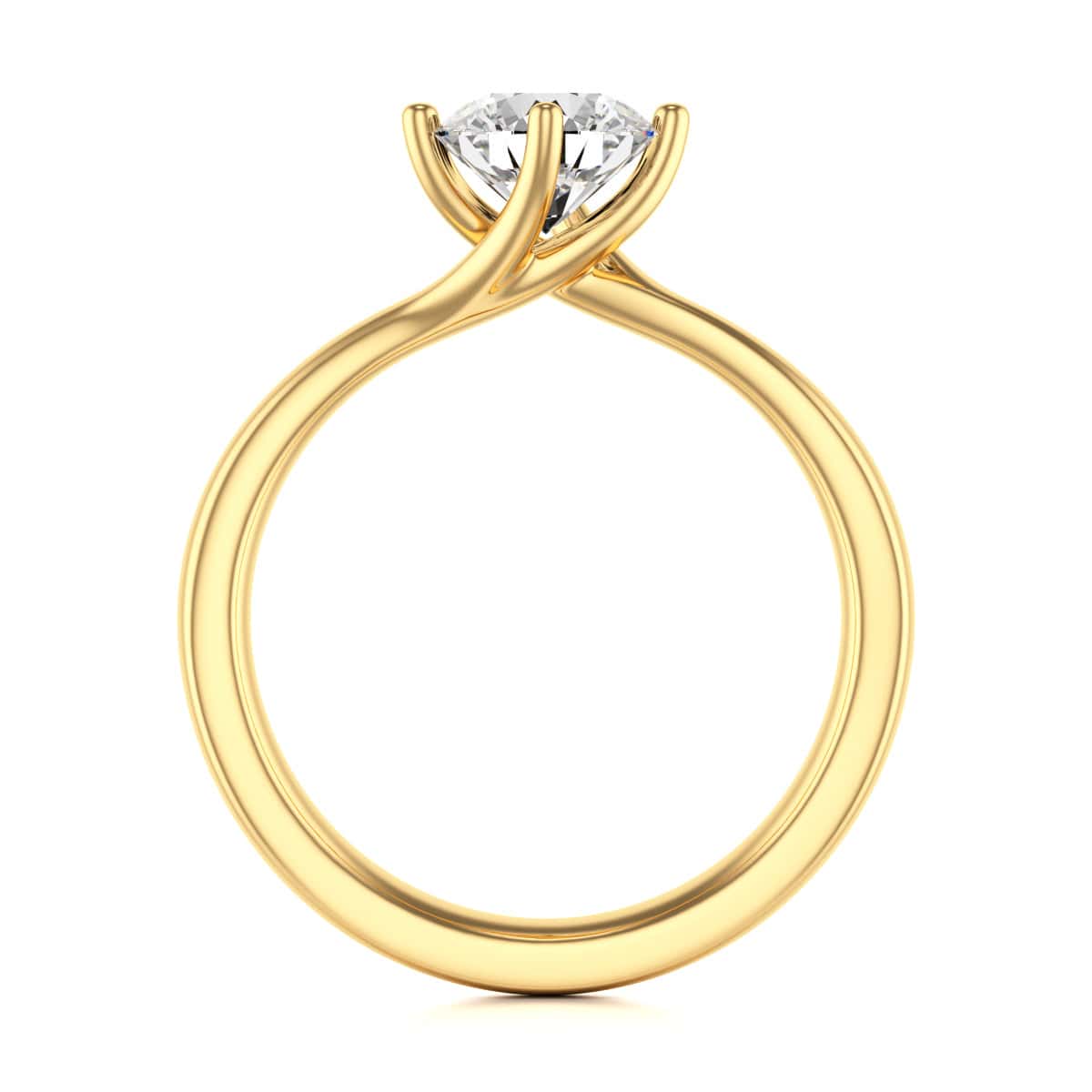 Diamond Engagement Ring- Round Four Claw Twist - Image 7