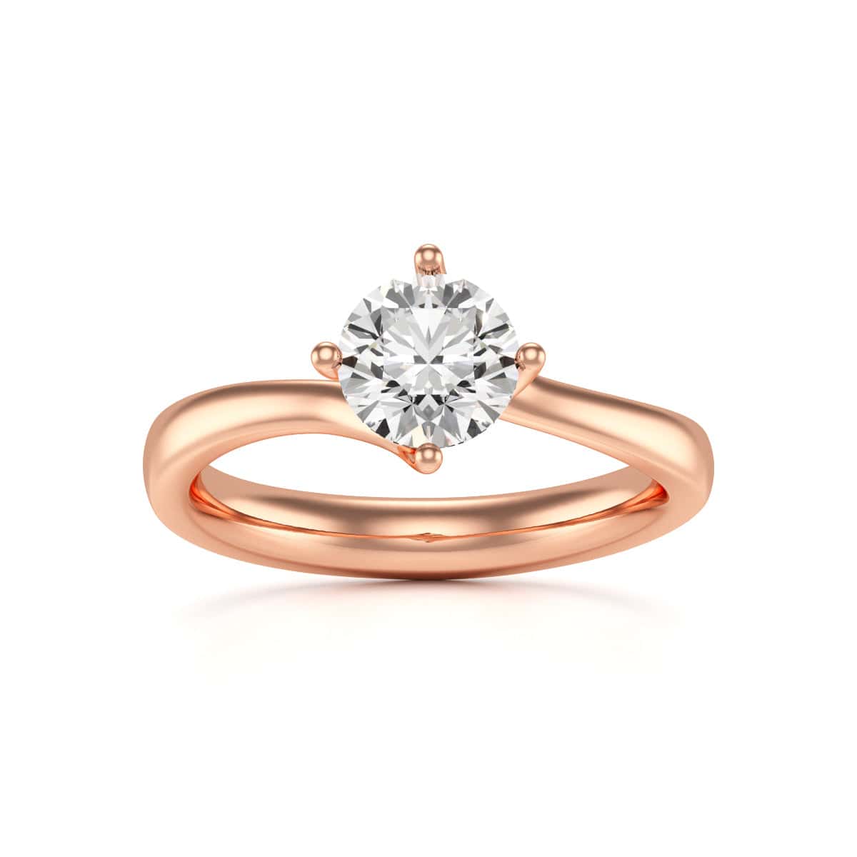 Diamond Engagement Ring- Round Four Claw Twist - Image 9