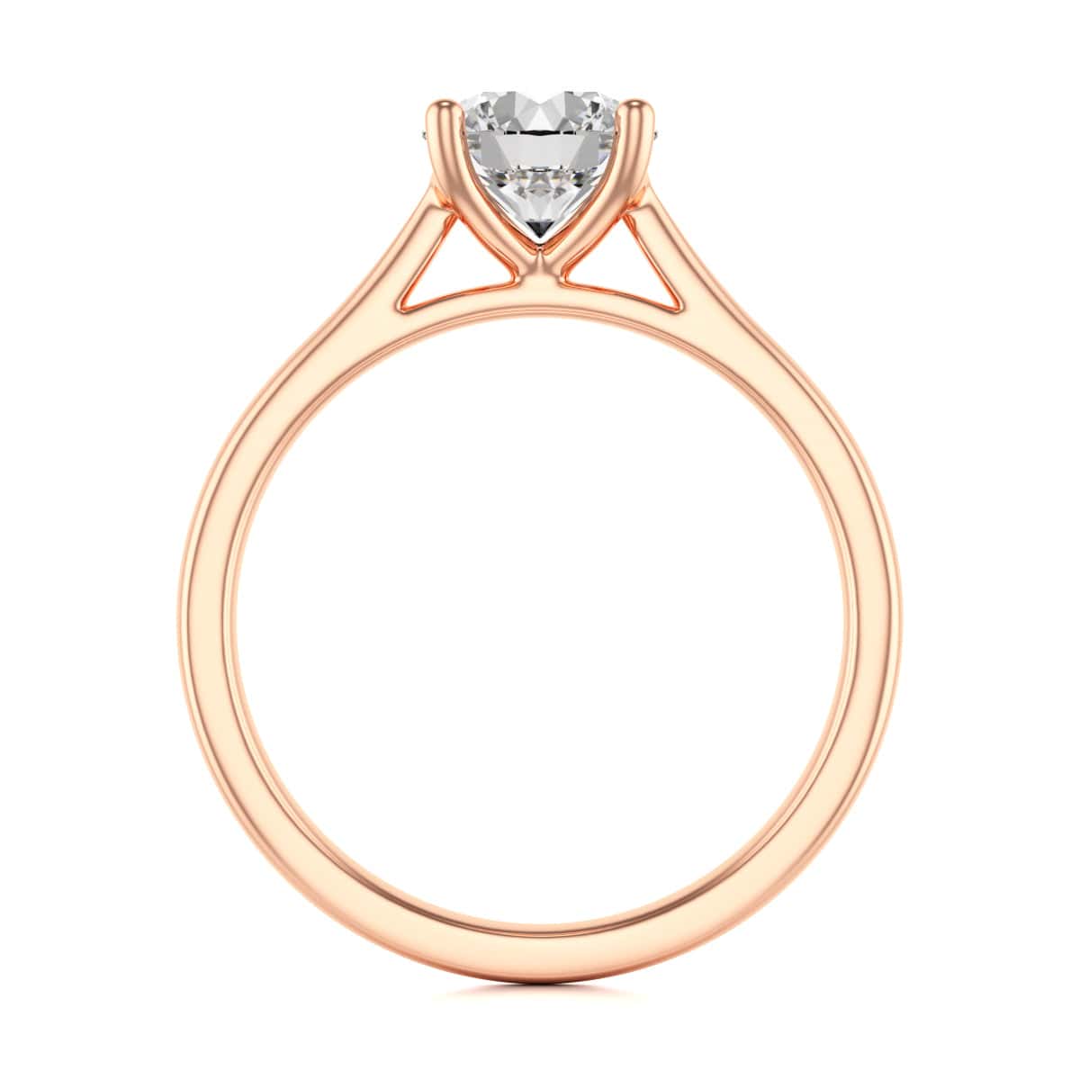 Diamond Engagement Ring- Round 4 Claw Open Front Split Tapered Shank - Image 12