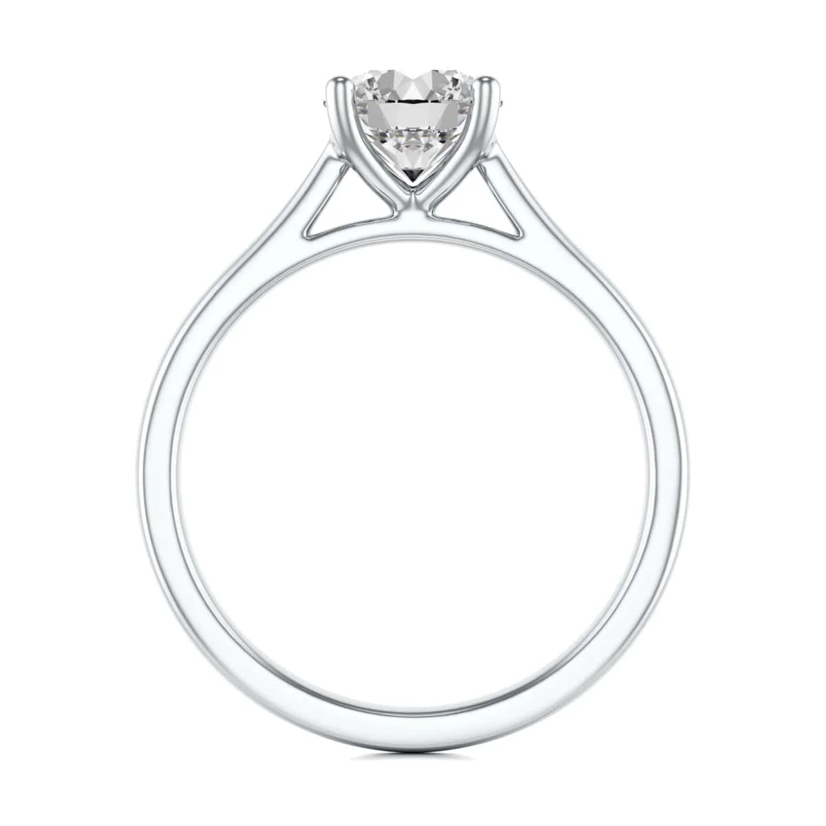 Diamond Engagement Ring- Round 4 Claw Open Front Split Tapered Shank - Image 4