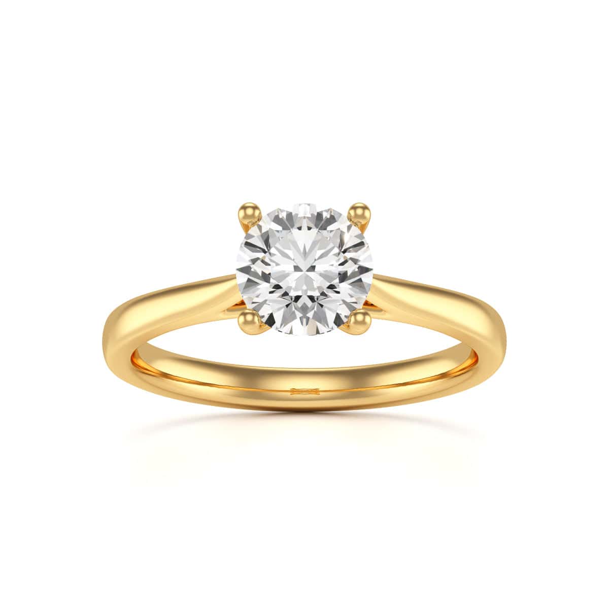 Diamond Engagement Ring- Round 4 Claw Open Front Split Tapered Shank - Image 5