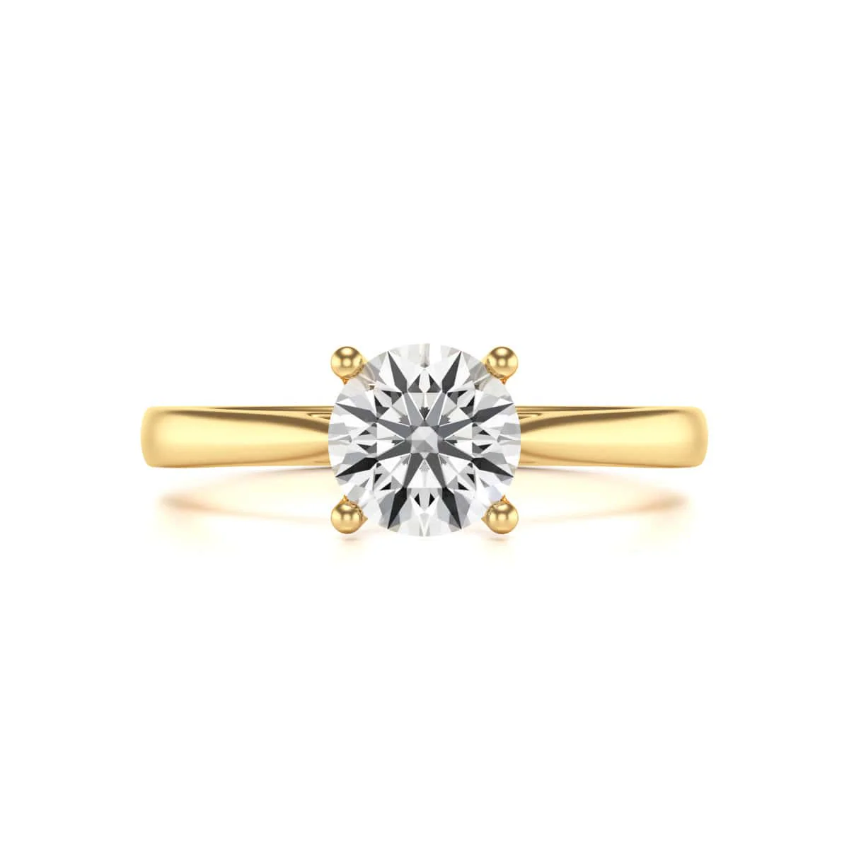 Diamond Engagement Ring- Round 4 Claw Open Front Split Tapered Shank - Image 7