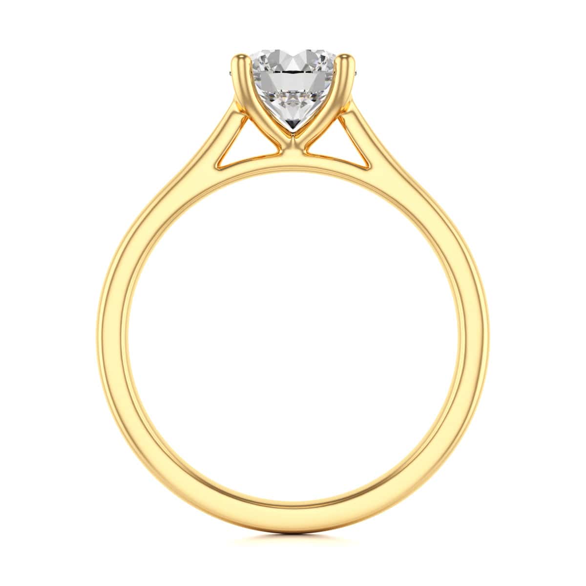 Diamond Engagement Ring- Round 4 Claw Open Front Split Tapered Shank - Image 8