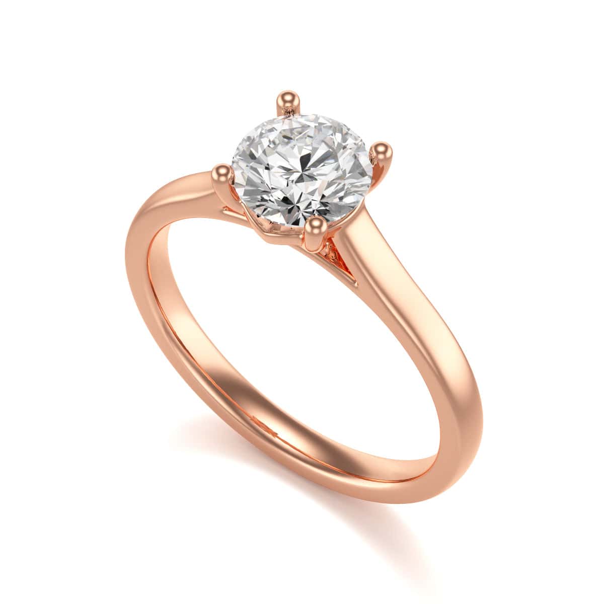 Diamond Engagement Ring- Round Four Claw Bar Split Parallel Shank - Image 10