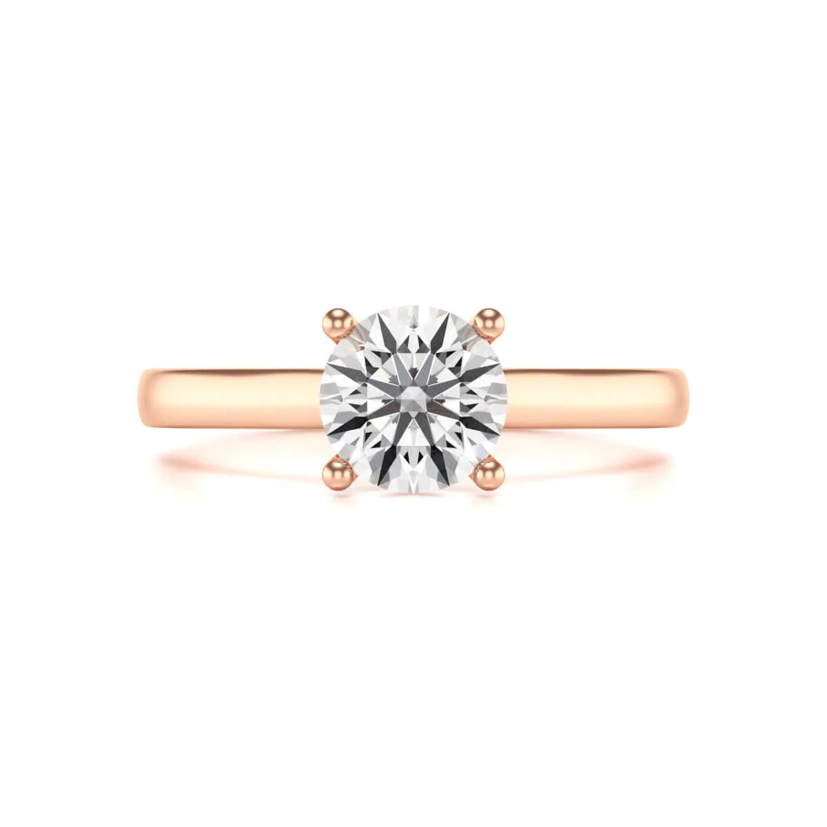 Diamond Engagement Ring- Round Four Claw Bar Split Parallel Shank - Image 11