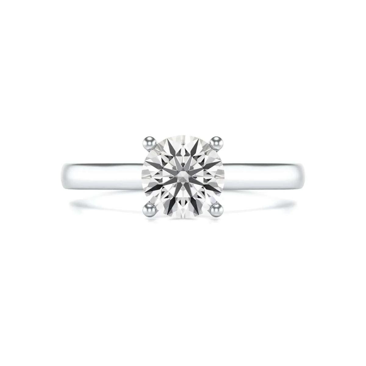 Diamond Engagement Ring- Round Four Claw Bar Split Parallel Shank - Image 3