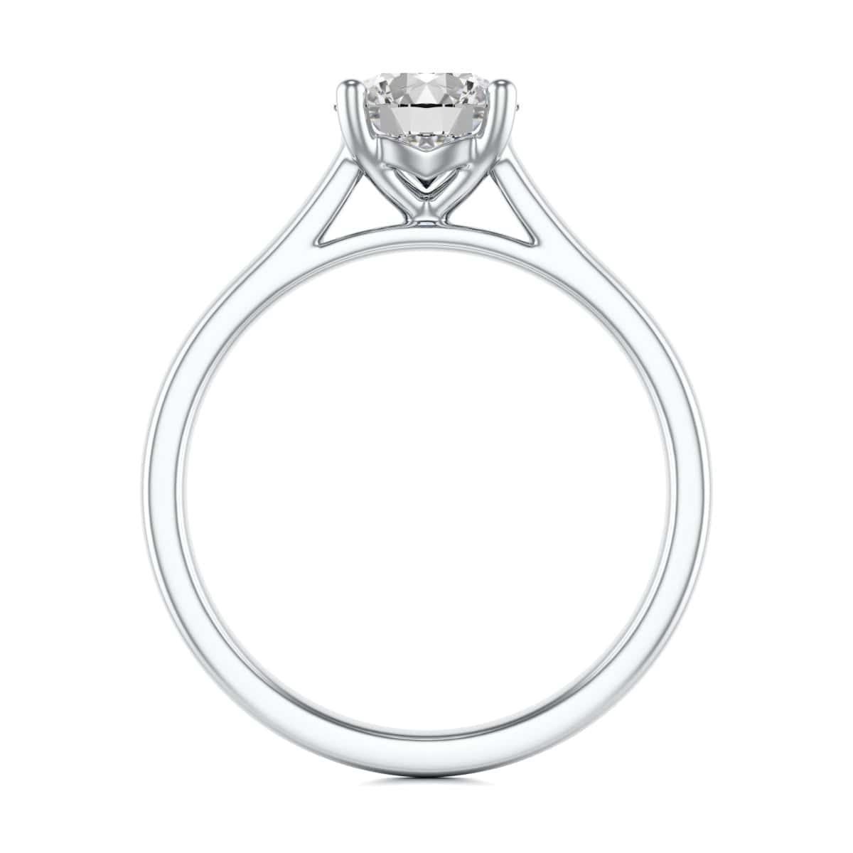Diamond Engagement Ring- Round Four Claw Bar Split Parallel Shank - Image 4