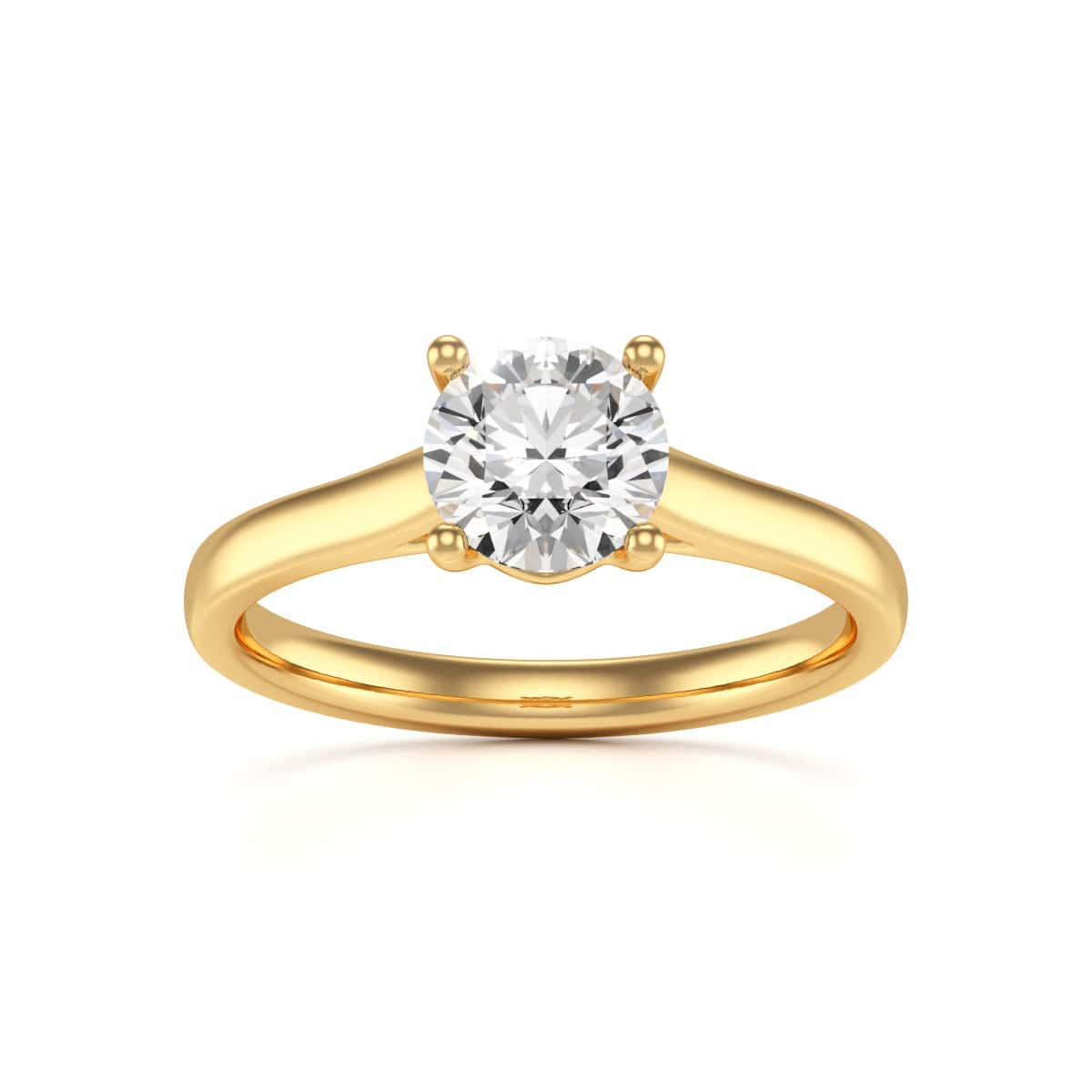 Diamond Engagement Ring- Round Four Claw Bar Split Parallel Shank - Image 5