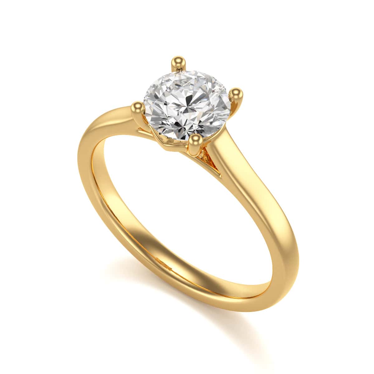 Diamond Engagement Ring- Round Four Claw Bar Split Parallel Shank - Image 6