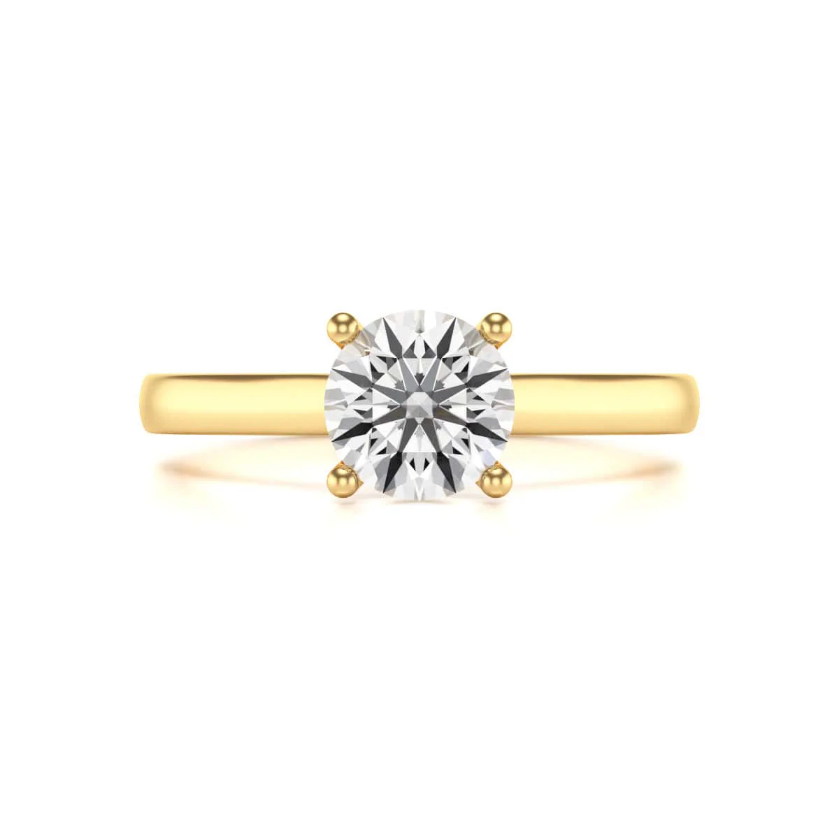 Diamond Engagement Ring- Round Four Claw Bar Split Parallel Shank - Image 7