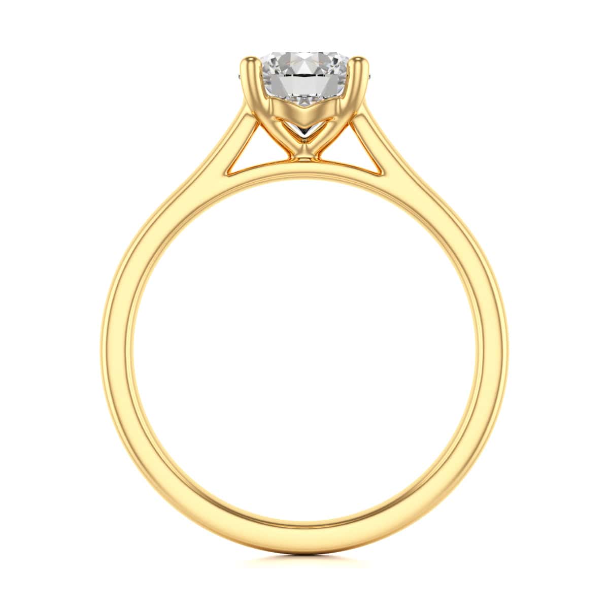Diamond Engagement Ring- Round Four Claw Bar Split Parallel Shank - Image 8