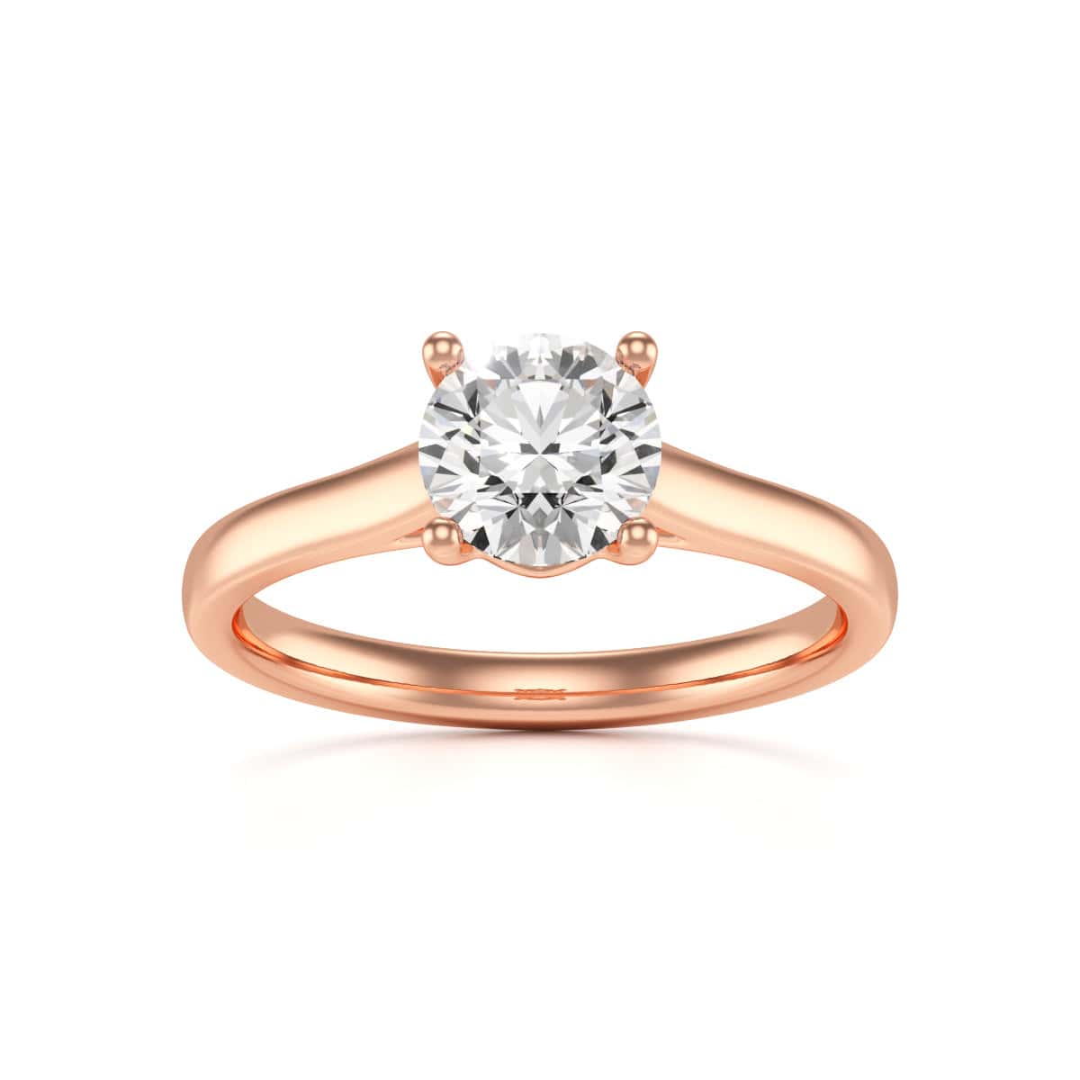 Diamond Engagement Ring- Round Four Claw Bar Split Parallel Shank - Image 9