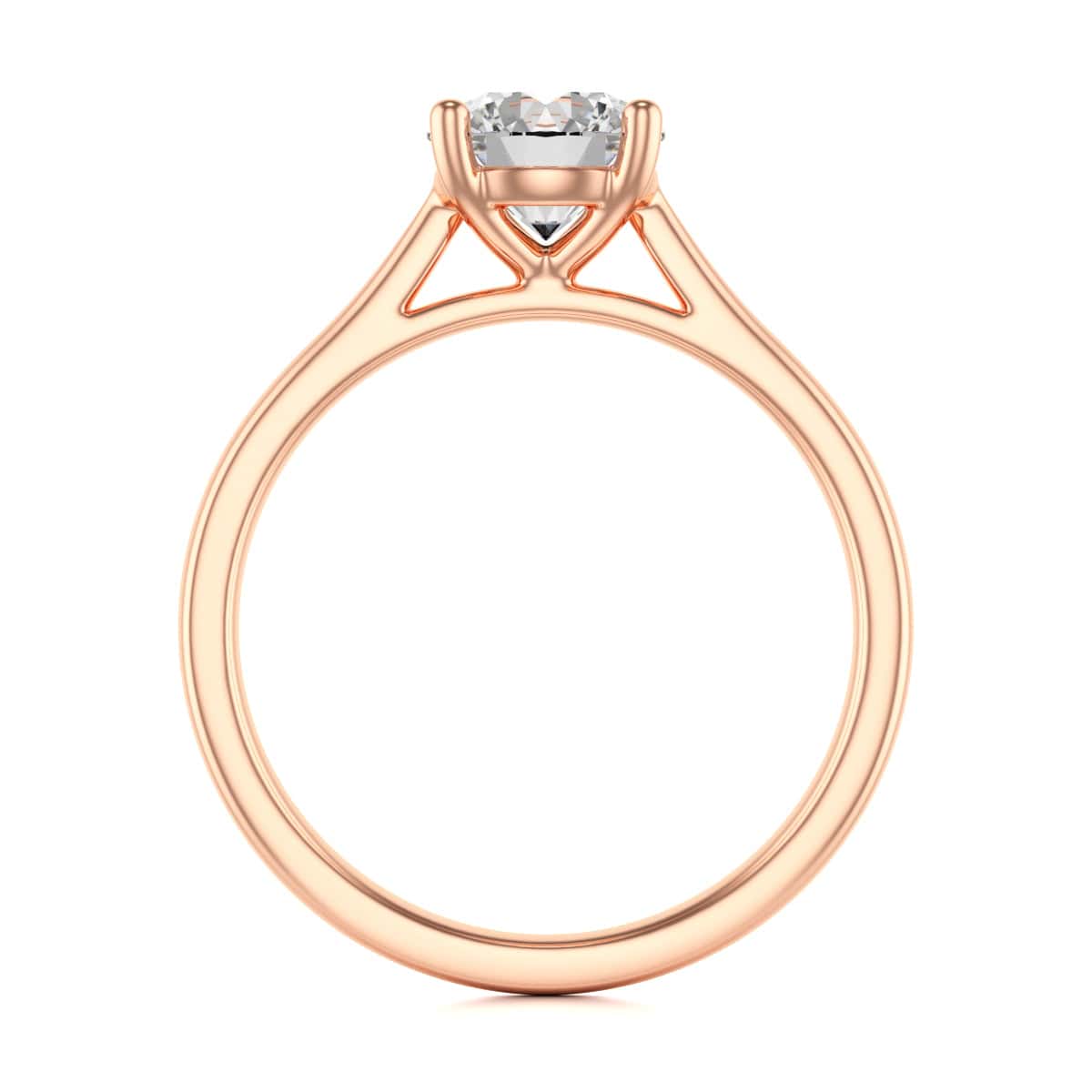 Diamond Engagement Ring- Round Four Claw Split Tapered Shank - Image 12