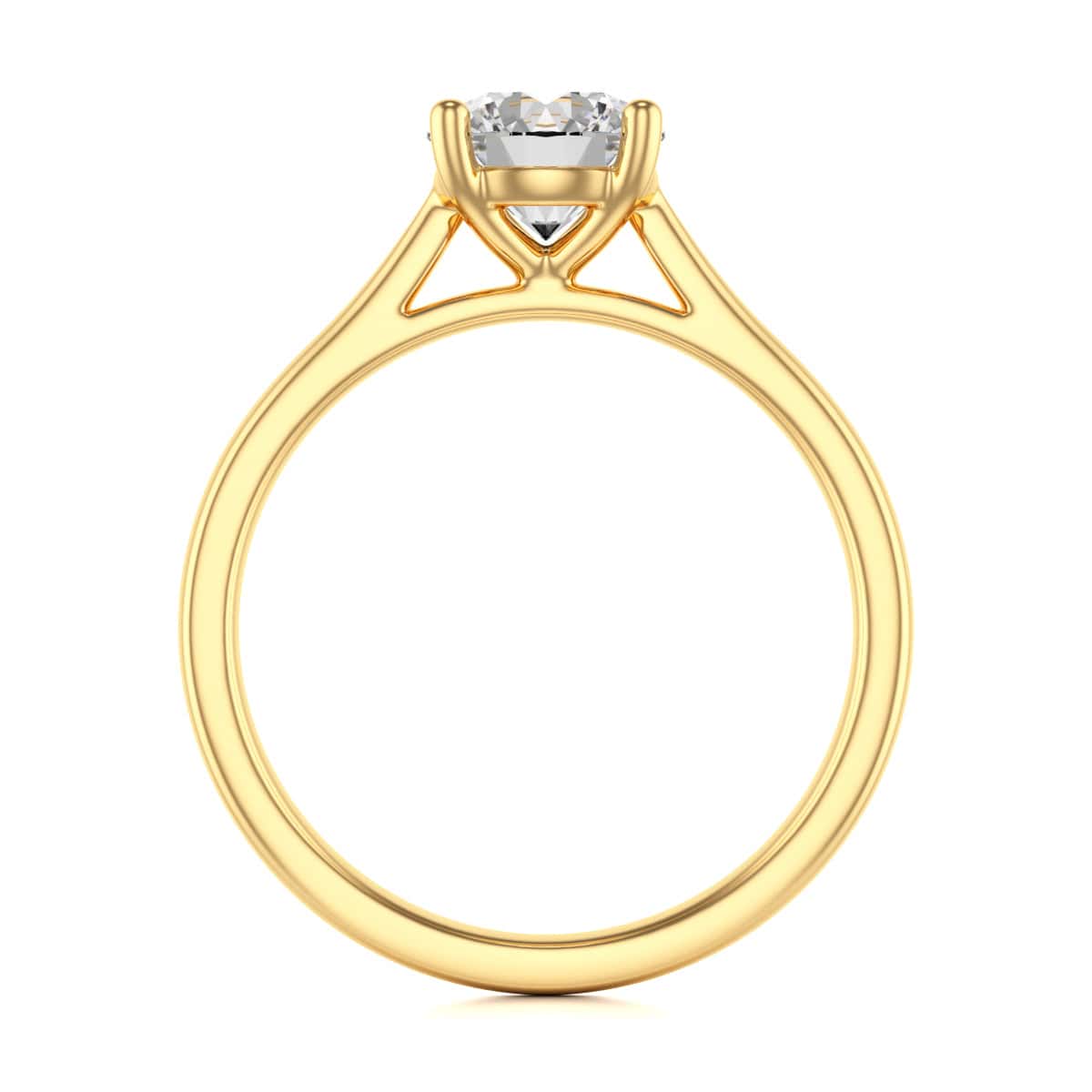 Diamond Engagement Ring- Round Four Claw Split Tapered Shank - Image 8