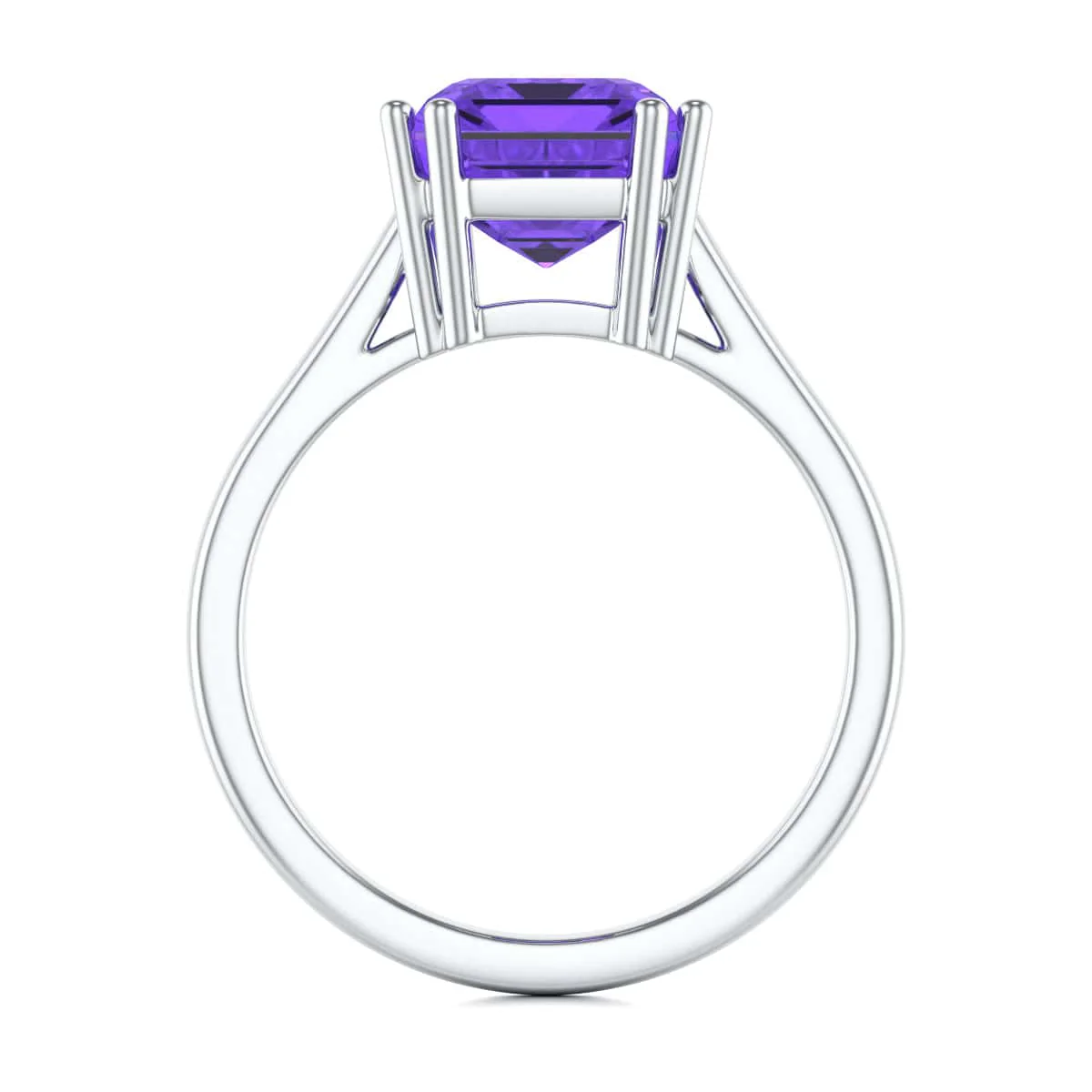 Emerald Cut Amethyst Solitaire Dress Ring - Image 11