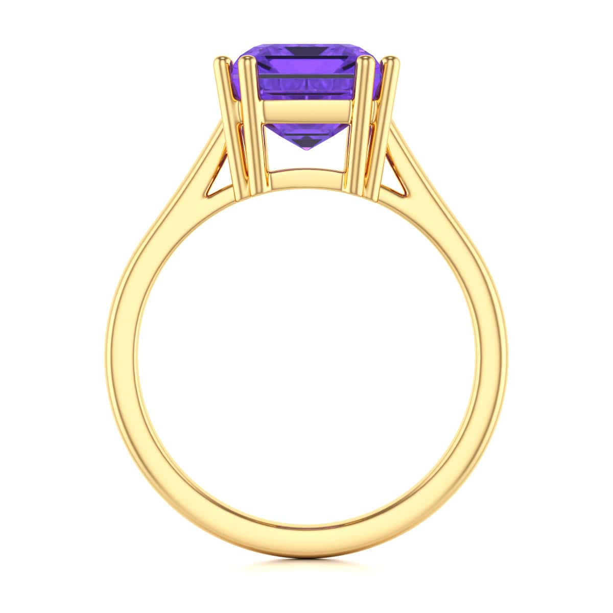 Emerald Cut Amethyst Solitaire Dress Ring - Image 4