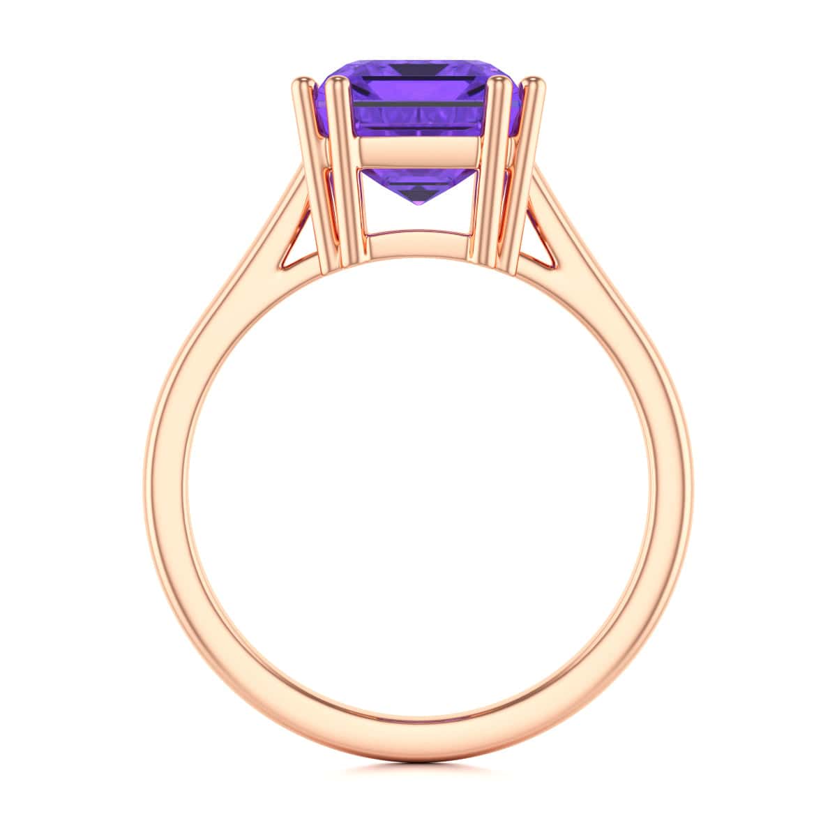 Emerald Cut Amethyst Solitaire Dress Ring - Image 8