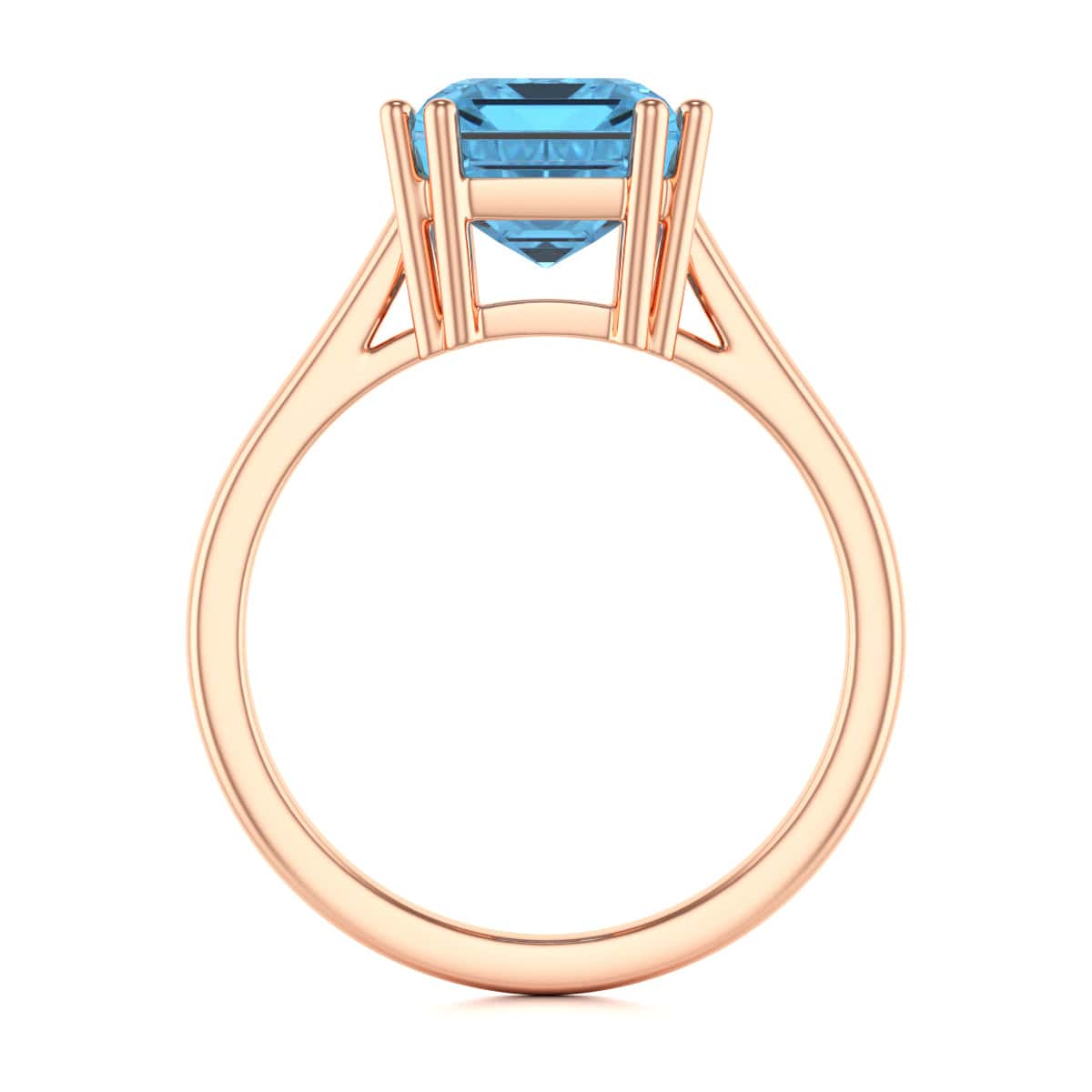 Emerald Cut Blue Topaz Solitaire Dress Ring - Image 8