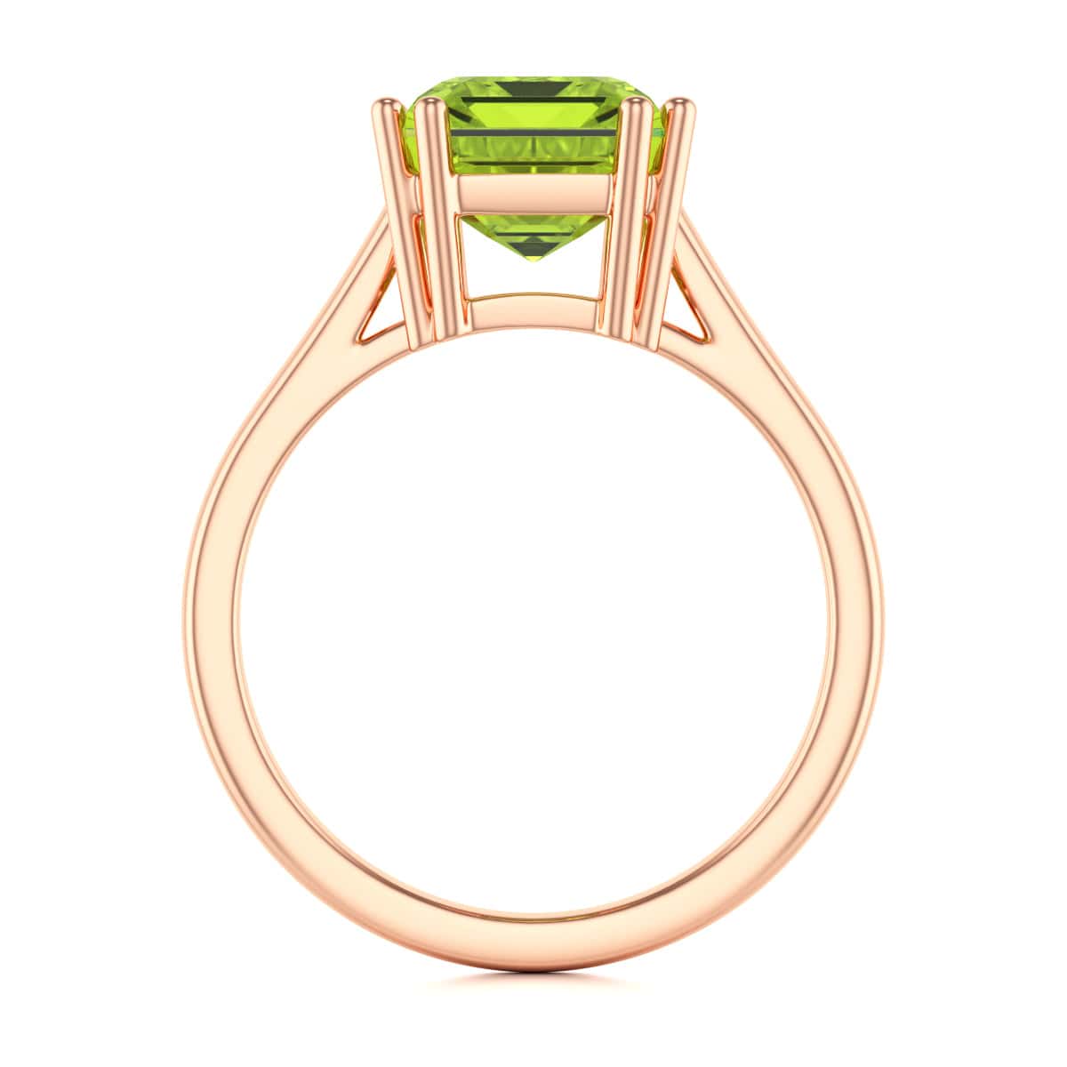 Emerald Cut Peridot Solitaire Dress Ring - Image 12