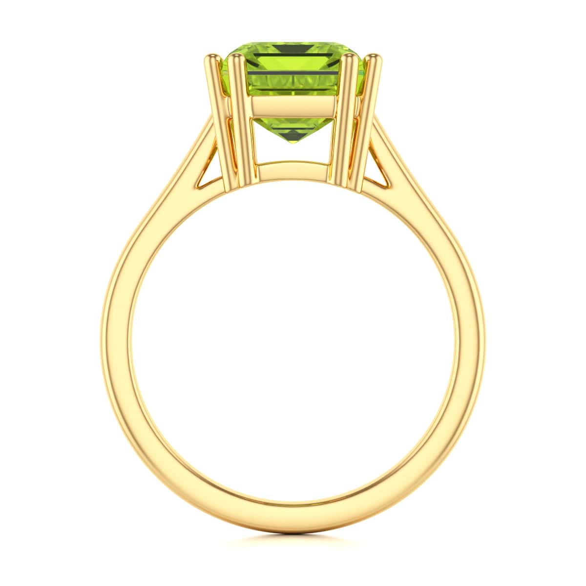 Emerald Cut Peridot Solitaire Dress Ring - Image 8