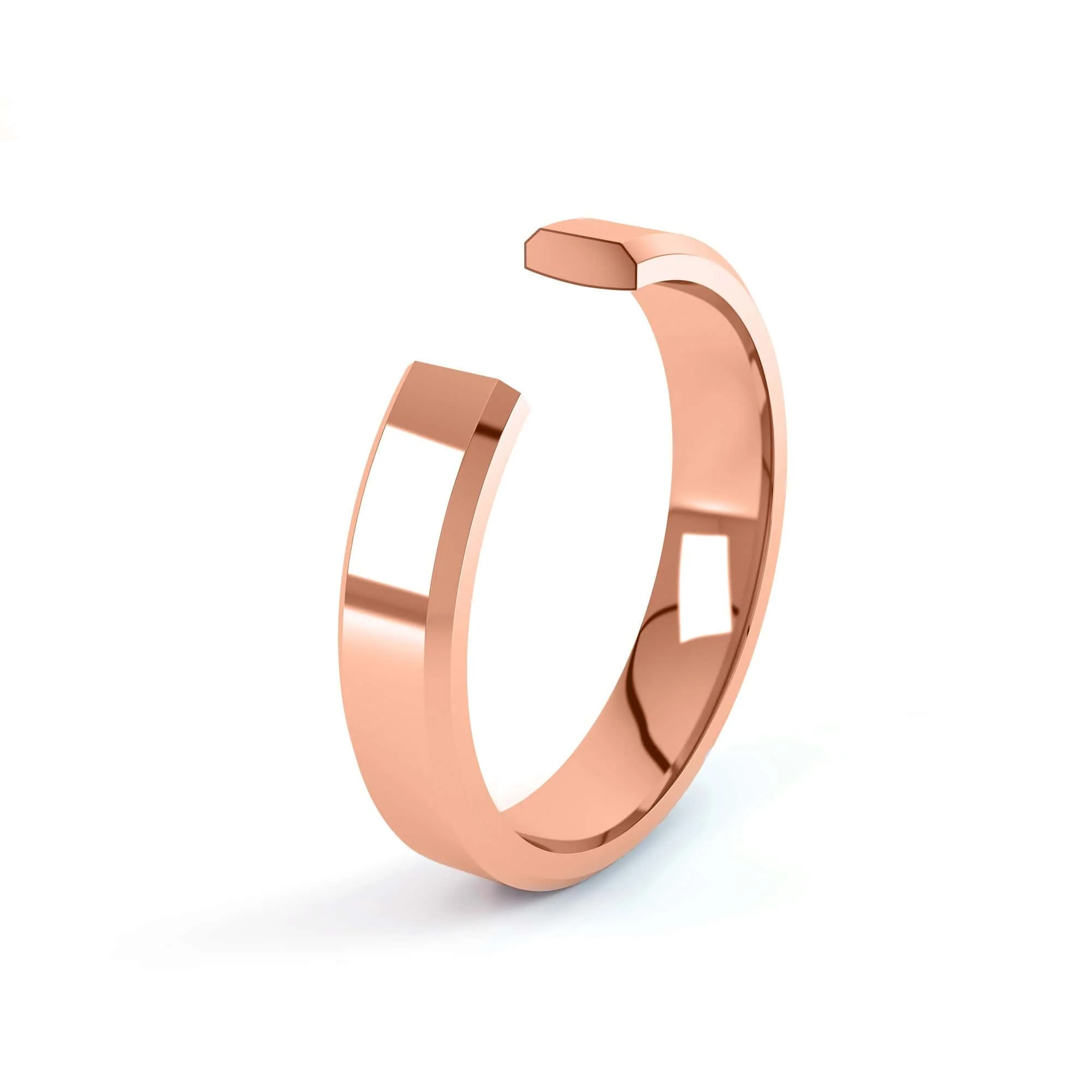 Ladies Bevelled Wedding Ring - Image 6