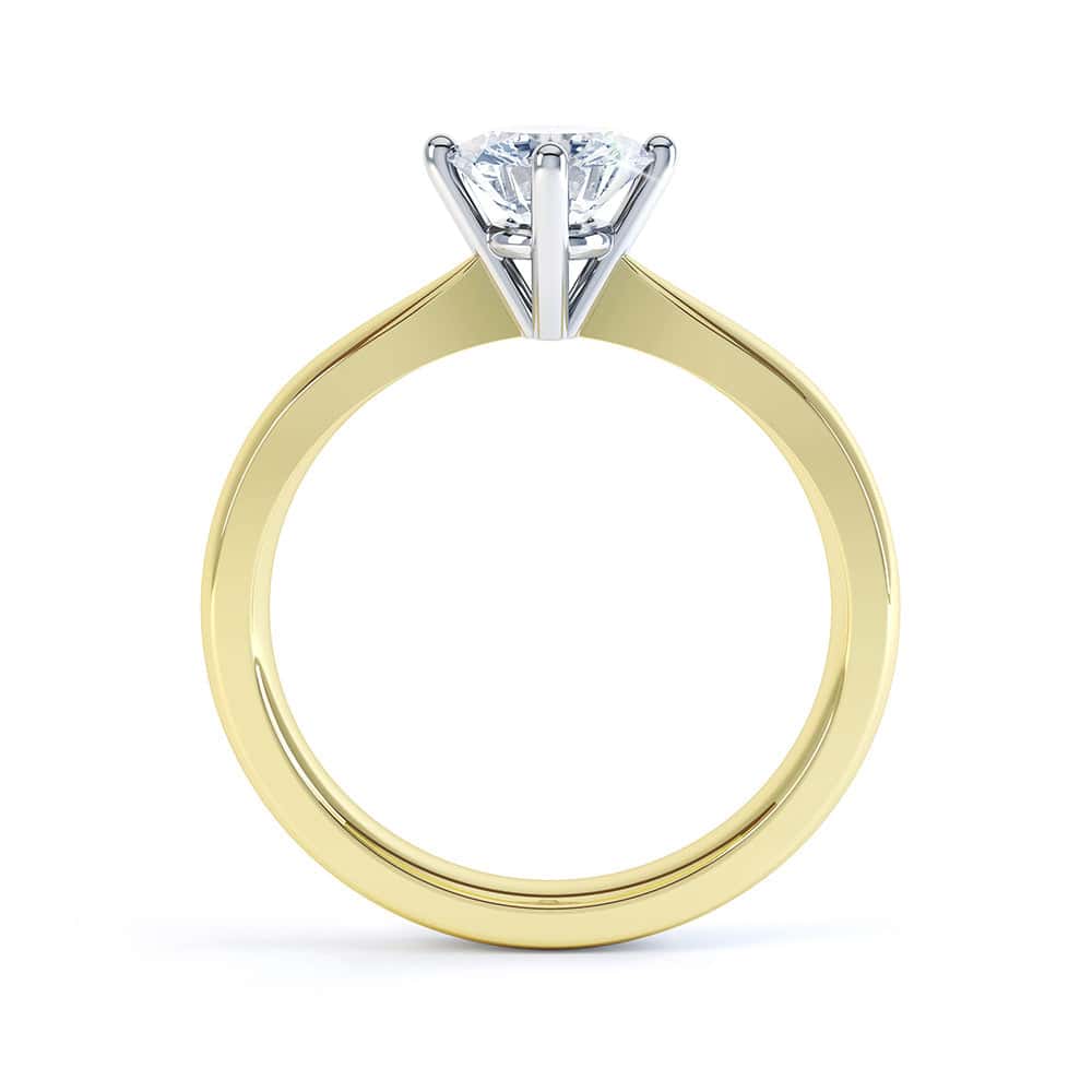 North South Diamond Solitaire Engagement Ring Plain Shoulders - Image 6