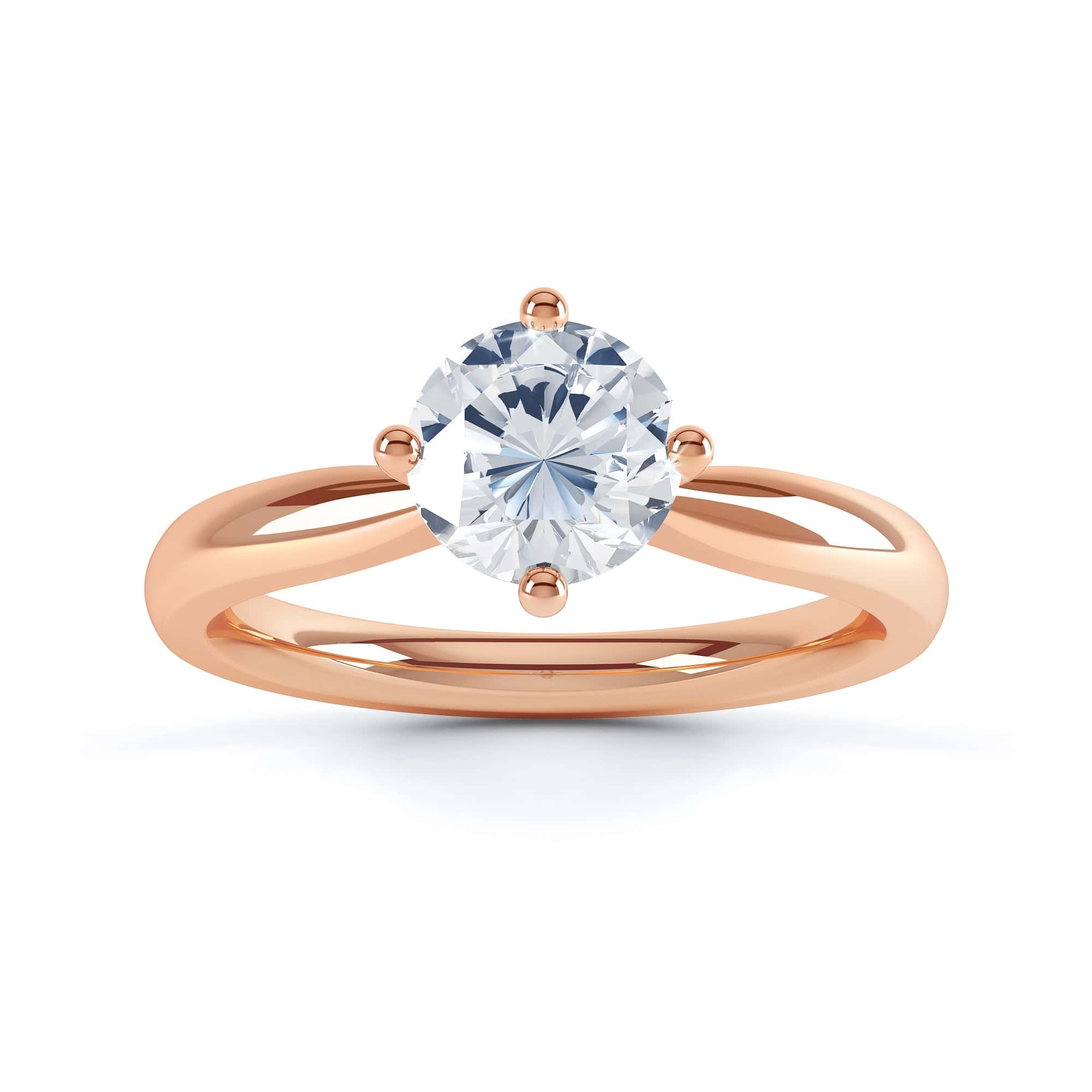 North South Diamond Solitaire Engagement Ring Plain Shoulders - Image 7
