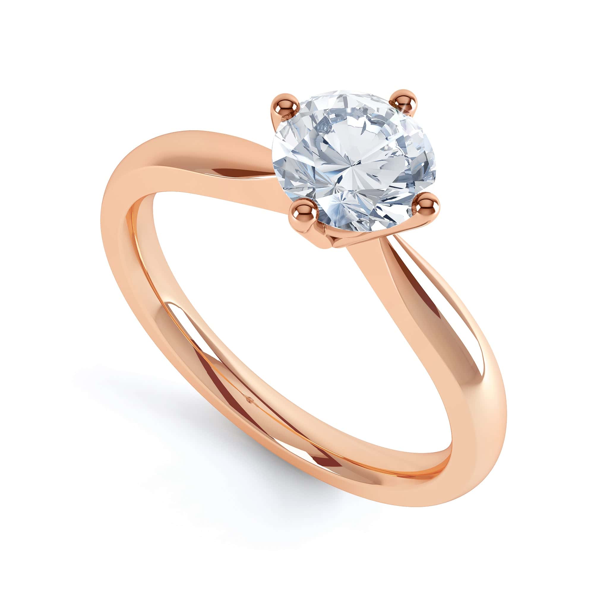 North South Diamond Solitaire Engagement Ring Plain Shoulders - Image 8