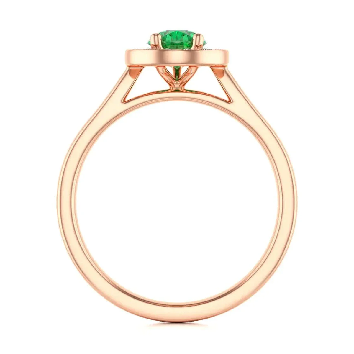 Pear Shape Diamond Halo Emerald Engagement Ring in 18ct Gold and Platinum - Image 8