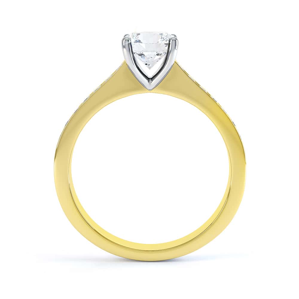 Round Brilliant Cut Centre Stone, Four Claw, Parallel Channel Set Shoulders, Diamond Engagement Ring - Image 6
